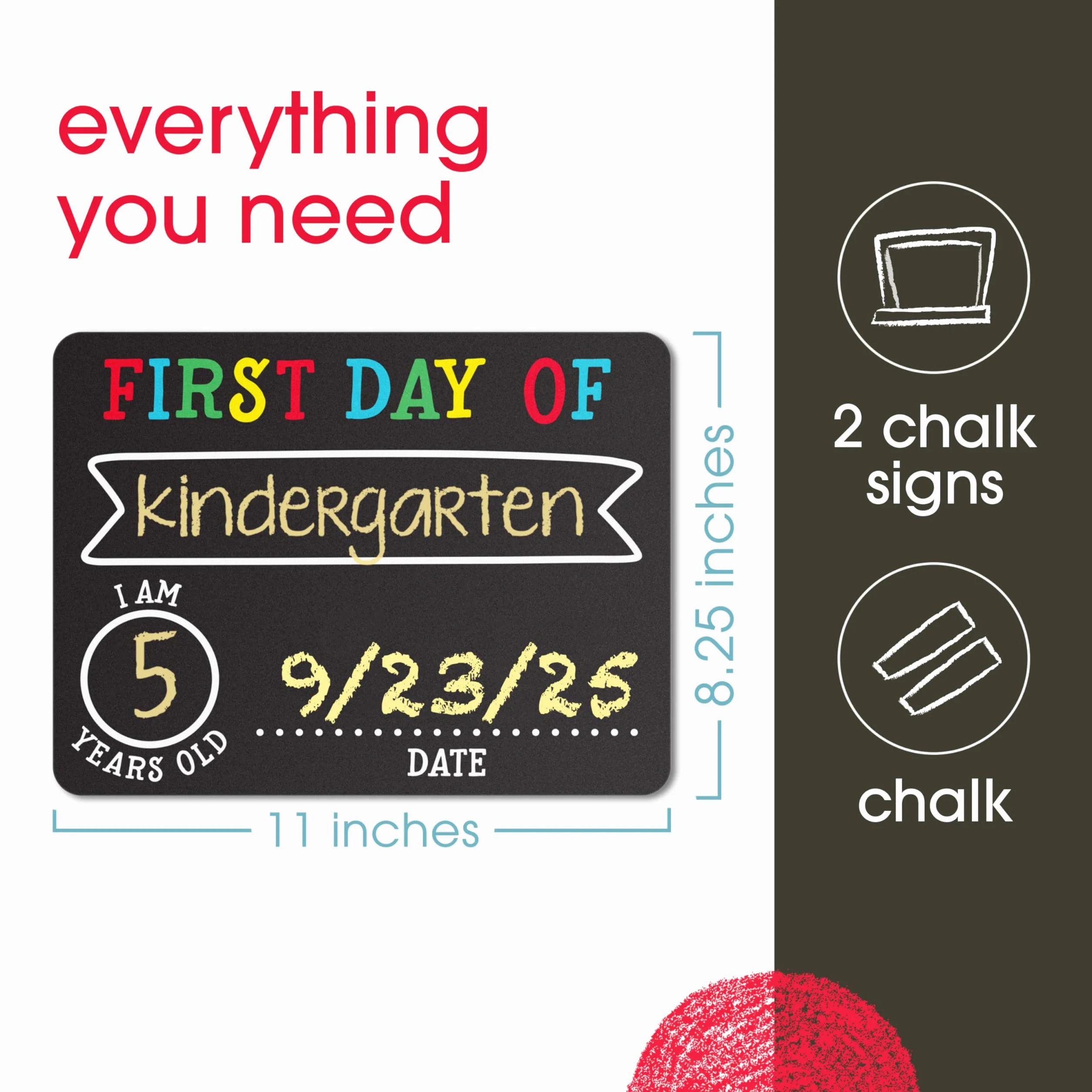 Pearhead Pierwszy I Ostatni Dzień Szkoły School Fotokompartament Signs, Idealne Tablice Chalkboard Do Kompletowania Pierwszego I Ostatniego Dnia Szkoły