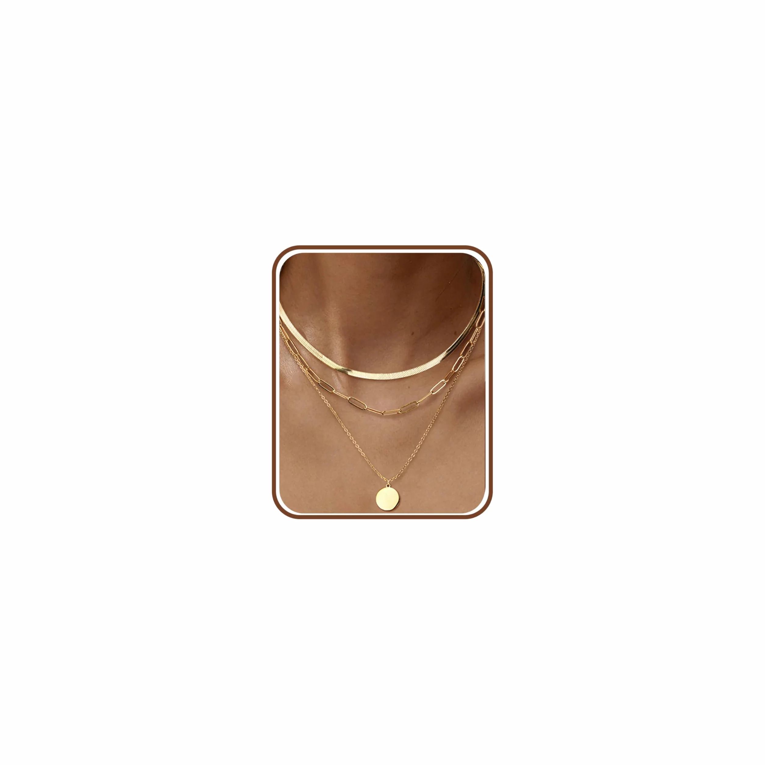 Adramata 3 szt. Naszyjnik damski ze stali nierdzewnej, pozłacany łańcuszek 14 K, regulowany naszyjnik choker do układania w stos, naszyjniki krzyżowe, sztuka, serce, naszyjniki damskie, złoty, srebrny