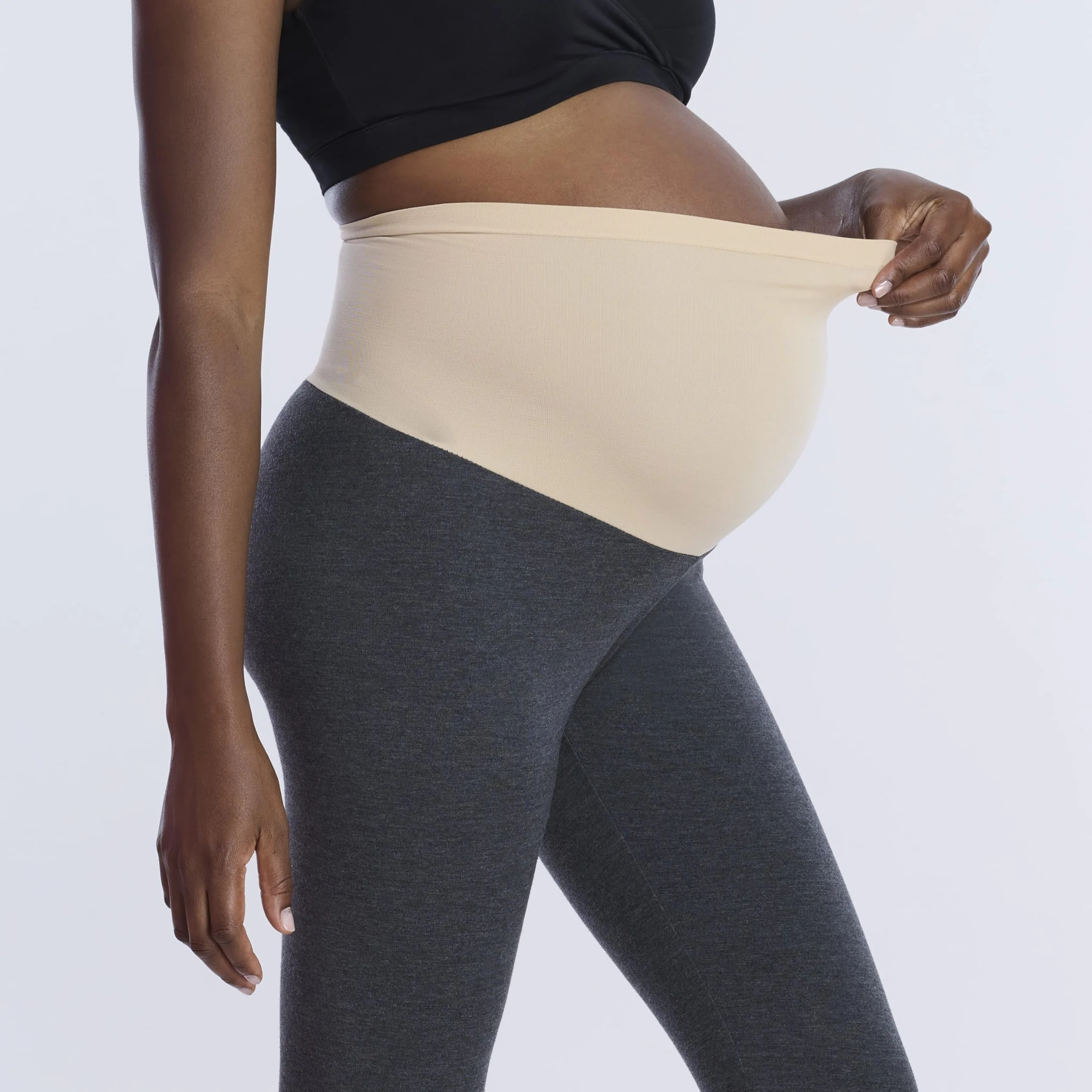 Motherhood Maternity Damskie Essential Stretch Crop Długość Sekretne dopasowanie Brzuch Legginsy