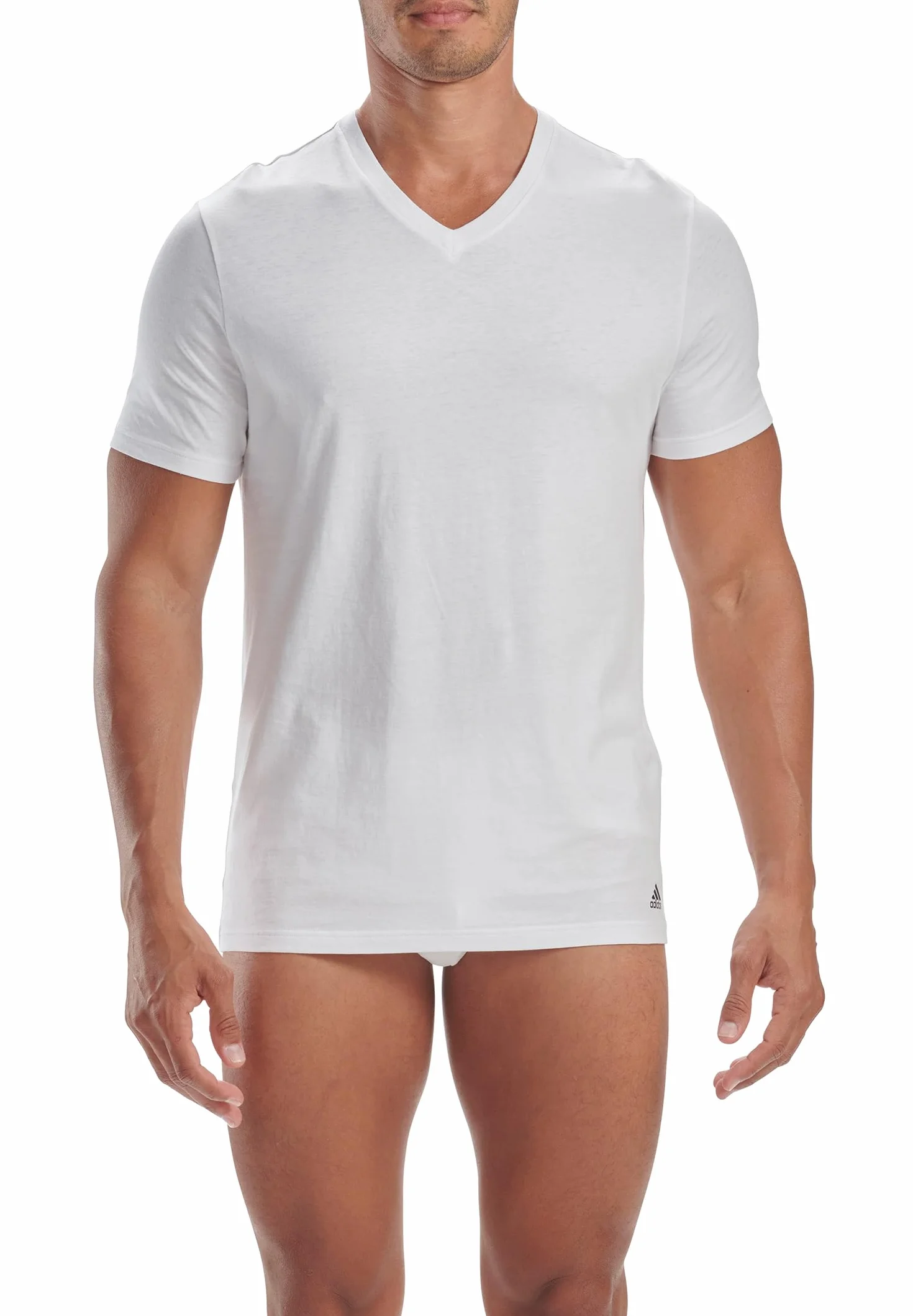Adidas Sports Underwea Męskie Koszulki, Multipak V-Neck T, 2 Sztuki, Koszulka Bazelayer, Biała, L