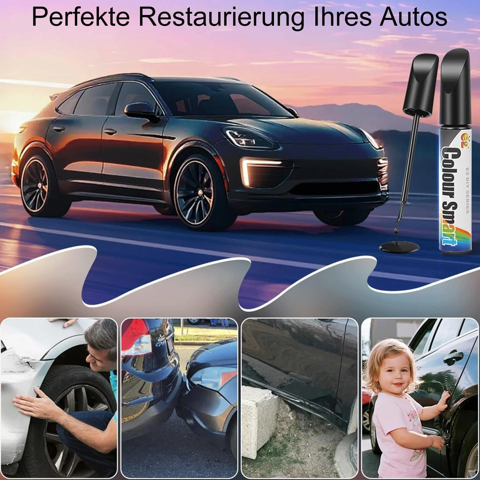 LEMONSTONE Auto lakier do naprawy perłowo-czarny, magiczny lakier do usuwania rys, usuwacz rys auto, lakier do naprawy samochodów, nadaje się do naprawy rys w większości samochodów, motocykli