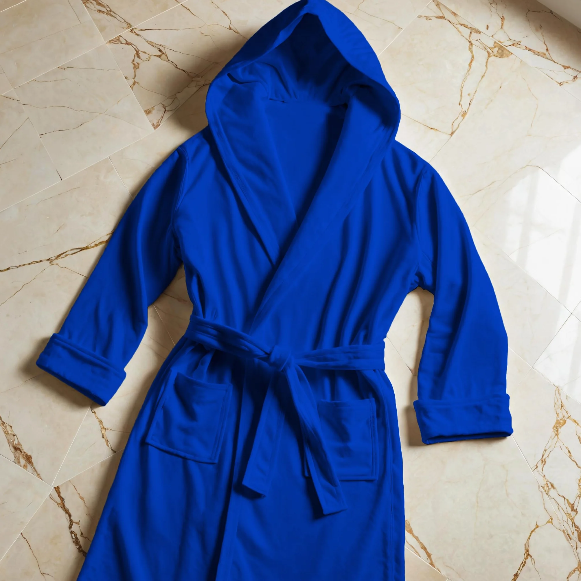 PETTI Artigiani Italiani - Szlafrok z mikrofibry, szlafrok męski, szlafrok kąpielowy z mikrofibry, szlafrok damski, niebieski (Electric Blue), XXL, 100% mikrofibra
