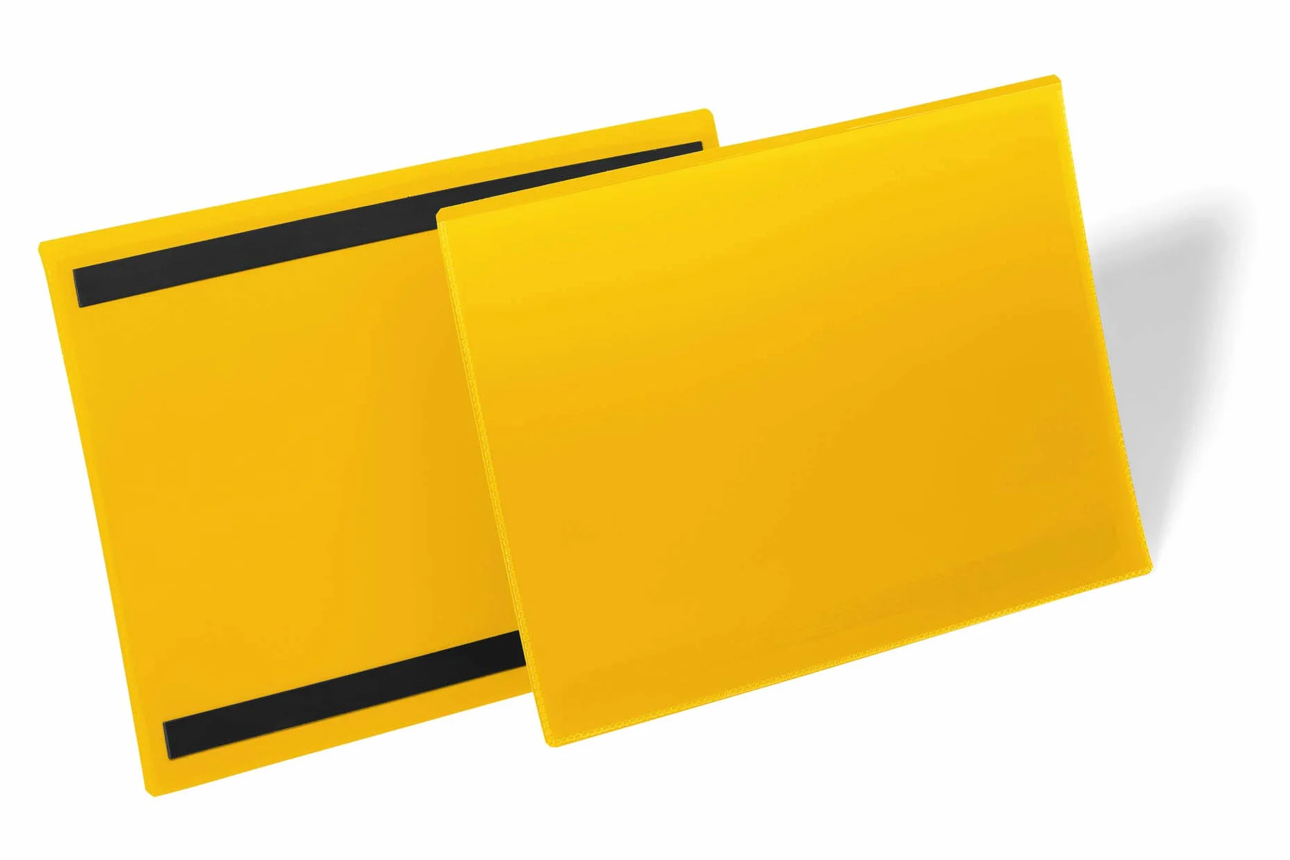 Durable 174504 Magnetyczna kieszeń magazynowa (A4, pozioma), opak. 50 sztuk, kolor żółty.