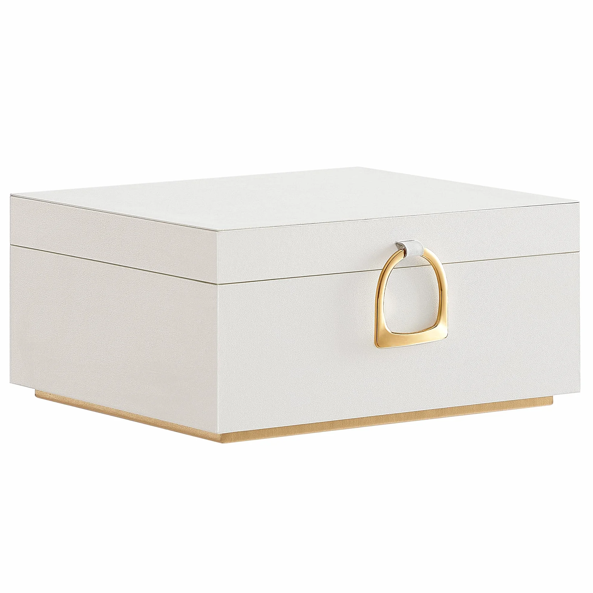 SONGMICS JBC165W01 Szkatułka na biżuterię, dwupoziomowa, organizer, z uchwytem, zdejmowana tacka, do przechowywania, efekt lewitacji, 20,5 x 24 x 11 cm, biała