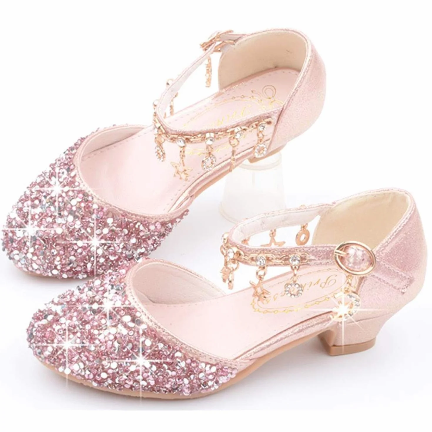 Dziewczęce buty księżniczki, błyszczące sandały, buty dla dzieci, na imprezę, baleriny, buty kryształowe, buty ślubne, błyszczące czółenka 26-38
