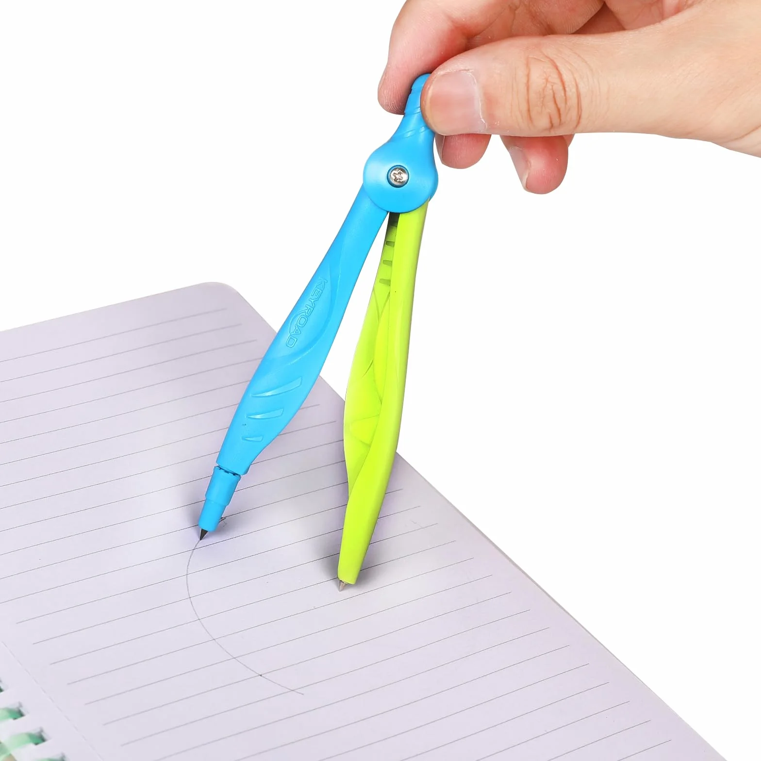 KEYROAD Cyrkiel z tworzywa sztucznego w etui pastelowy / 1 sztuka/wielokolorowy/cyrkiel szkolny kompas/kompas z tworzywa sztucznego/pudełko z tworzywa sztucznego/cyrkiel idealny do szkoły