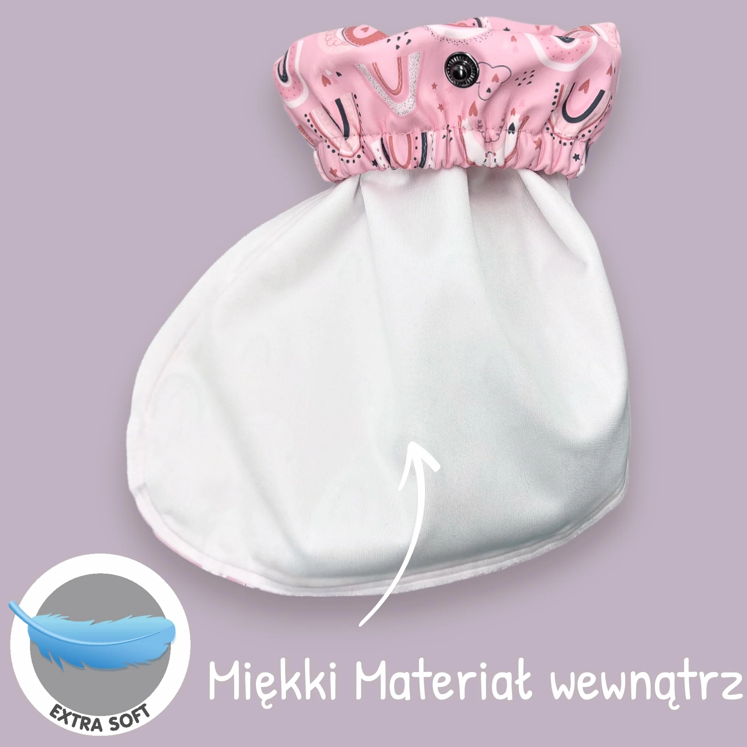 HECKBO Kalosze dziecięce bez polarowej podszewki - Różowa tęcza - 2 rozmiary - od 6 do 24 miesięcy - unisex kalosze dla dziewczynek i chłopców