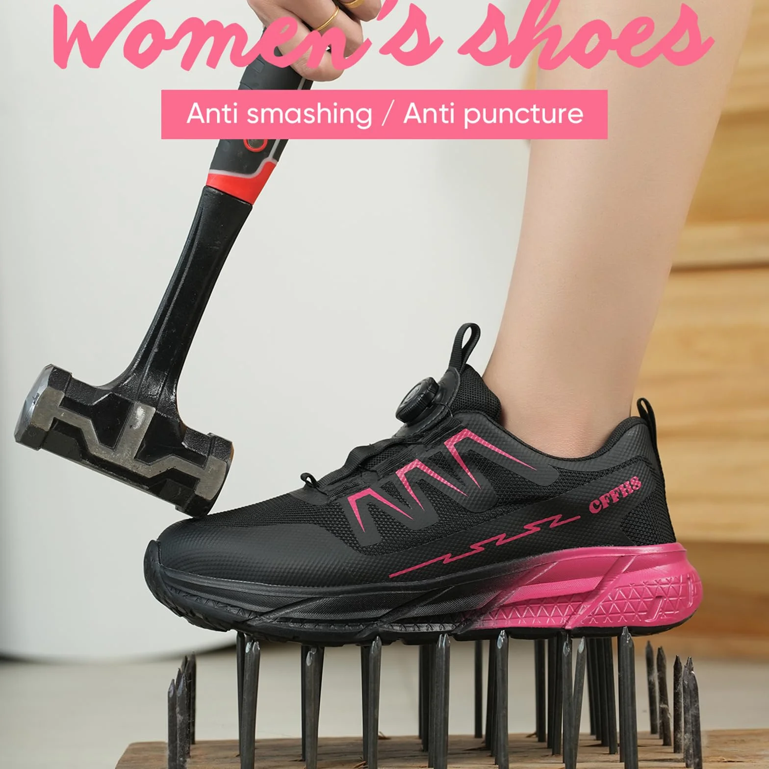 Damskie buty z stalowym noskiem, buty sportowe do pracy w budownictwie lekkie wygodne i odporne