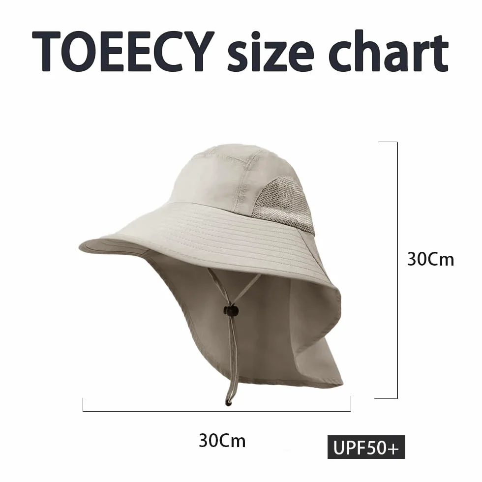 Męska czapka rybaka z odpinaną klapką na szyję ochrona UV UPF 50 Unisex słońce składane czapki turystyczne do jazdy na rowerze wędkarstwo ogrodnictwo