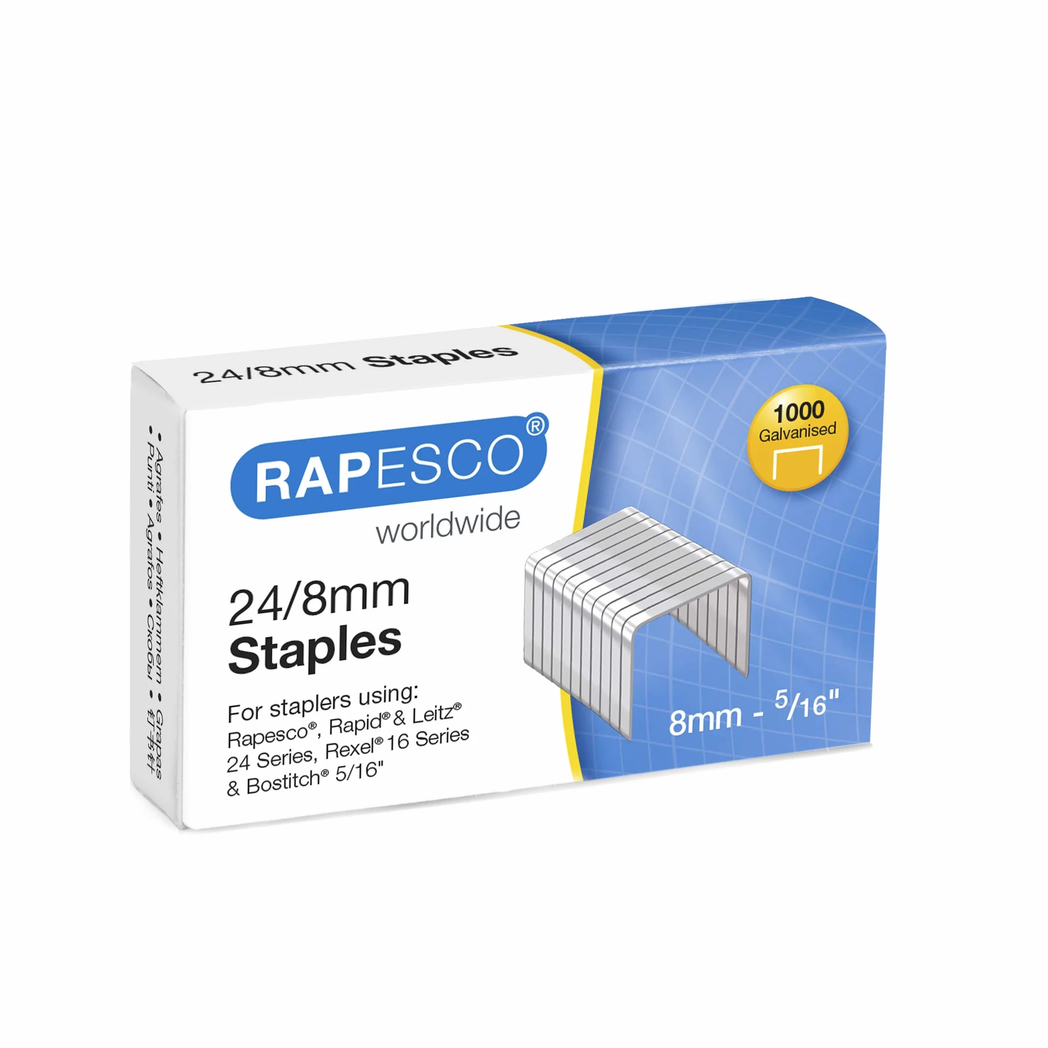 Rapesco 1456 1456 Zszywki, Srebrny, 24/8 mm, 1000 Sztuk