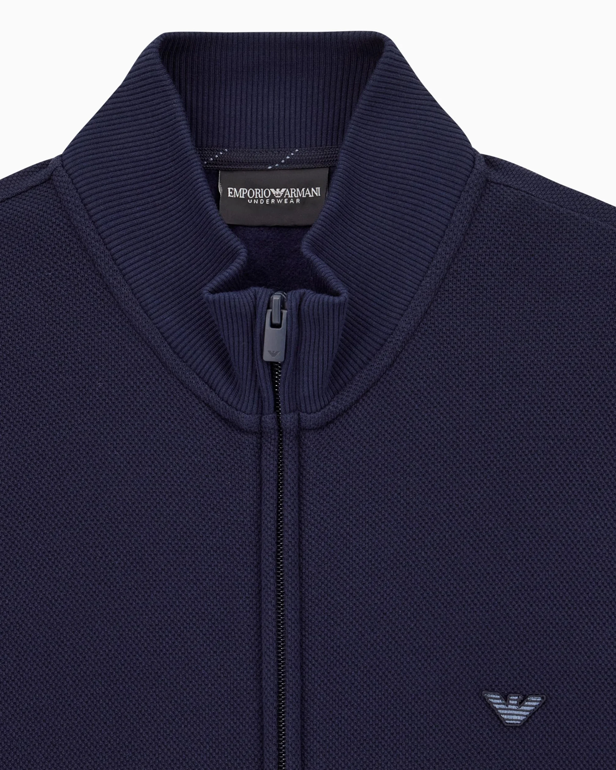 Emporio Armani Bluza męska piquet, NIEBIESKI, L