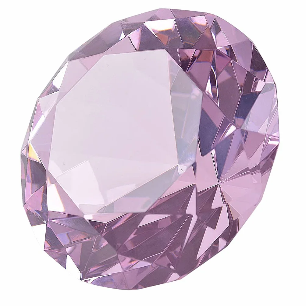 LONGWIN 60 mm W Kryształowy Diament Przycisk do papieru Ornament Dom Miejsce Dekoracje Jednolity Kolor Różowy