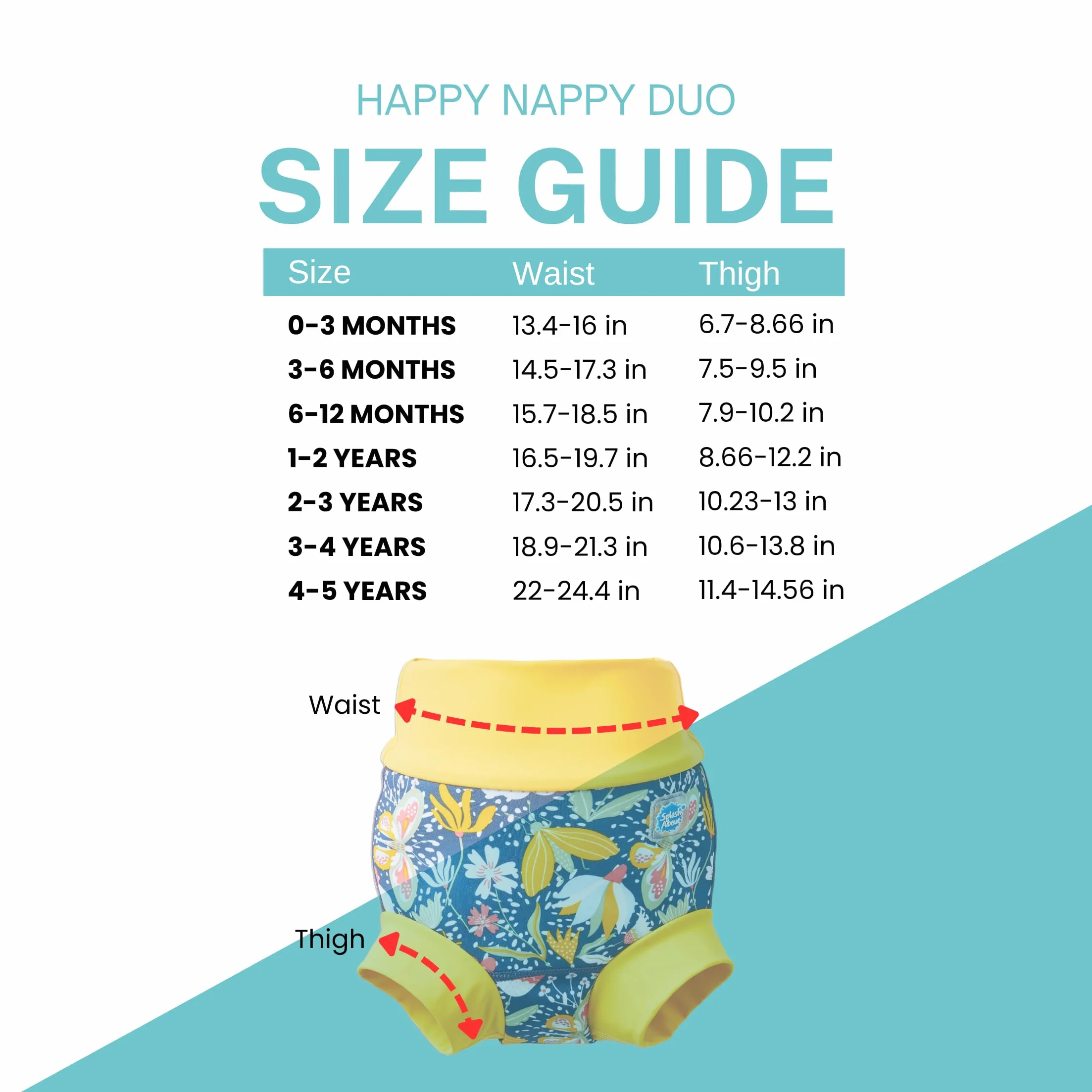 Splash About Happy Nappy Duo Wiederverwendbare Schwimmwindel, Garden Delight, 2-3 lata