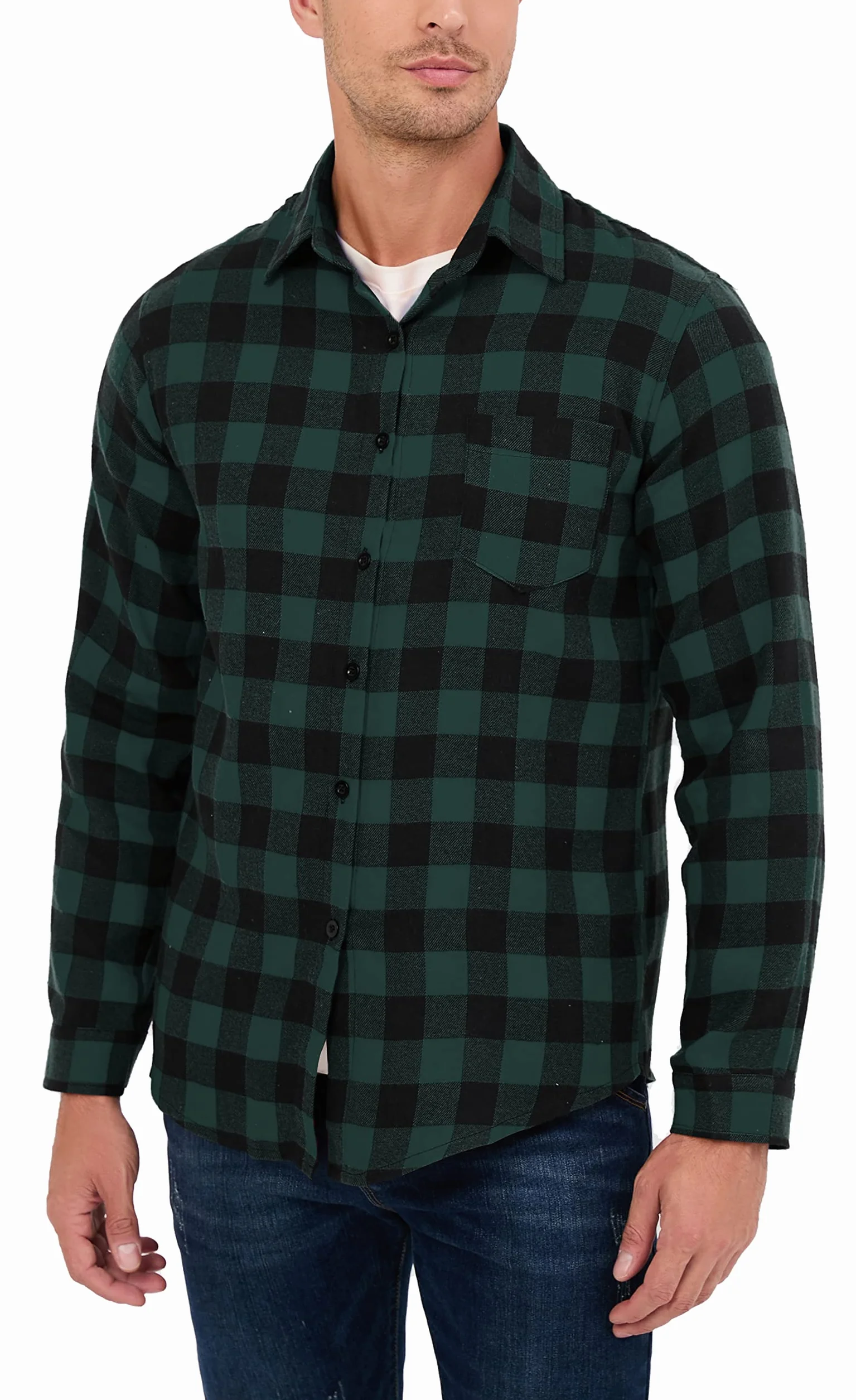 Bluzka w kratkę bawełna męska koszula drwal westernowa flanelowa koszula z długim rękawem, swobodny, klasyczny retro szkocki kamizelka bluzka S-XXXL