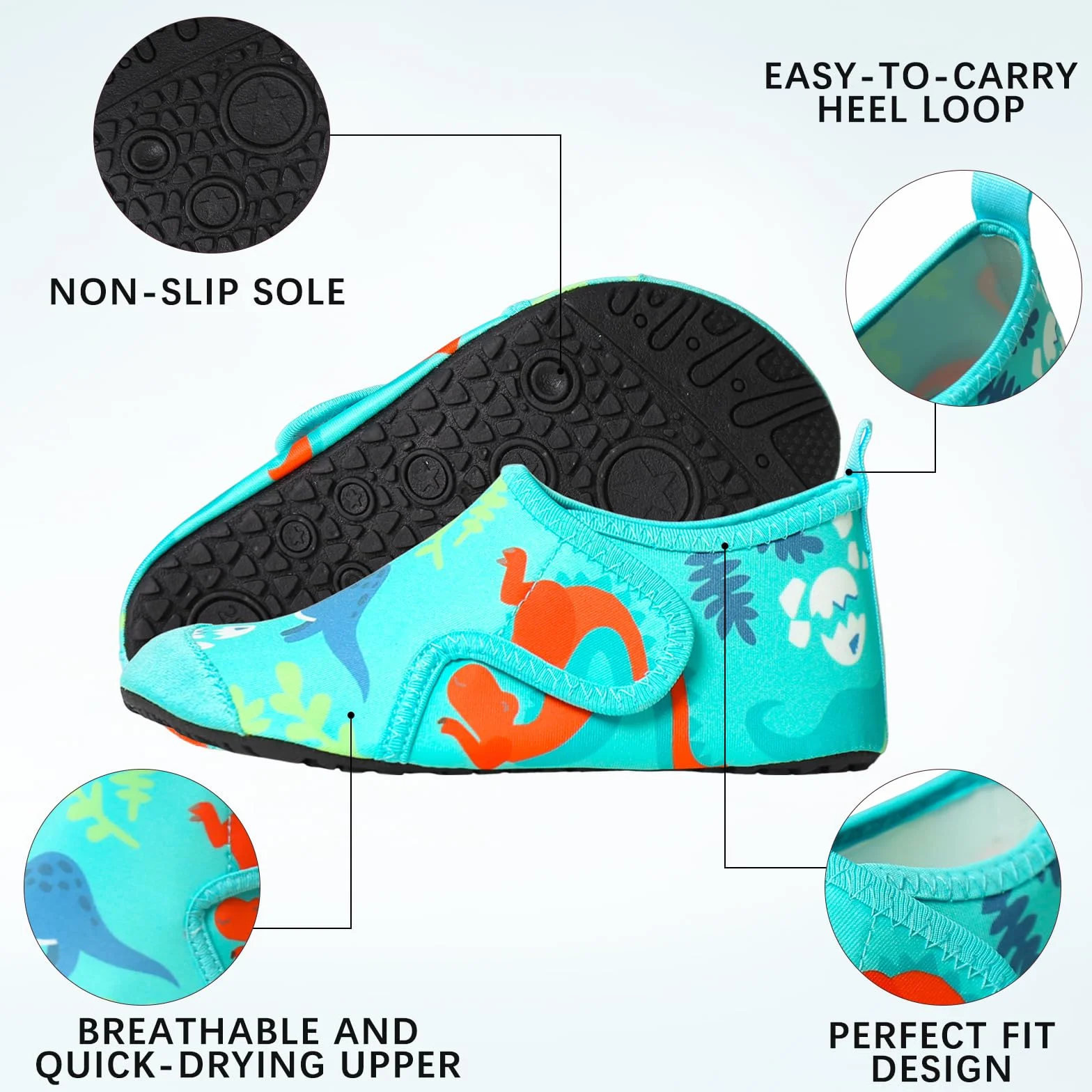 Tolaler Buty do wody dla dzieci, dziewczynek, chłopców, buty plażowe dla dzieci z grubą podeszwą, antypoślizgowe, miękkie i trwałe buty do wody dla dzieci, na basen i do ogrodu