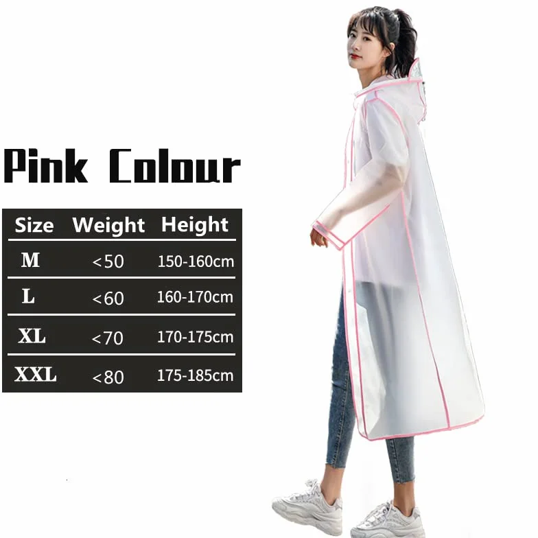 Męski płaszcz przeciwdeszczowy Przezroczysty damski płaszcz przeciwdeszczowy Kobiety Jednoosobowa odzież przeciwdeszczowa do podróży (Color : Green, Size : XXL)