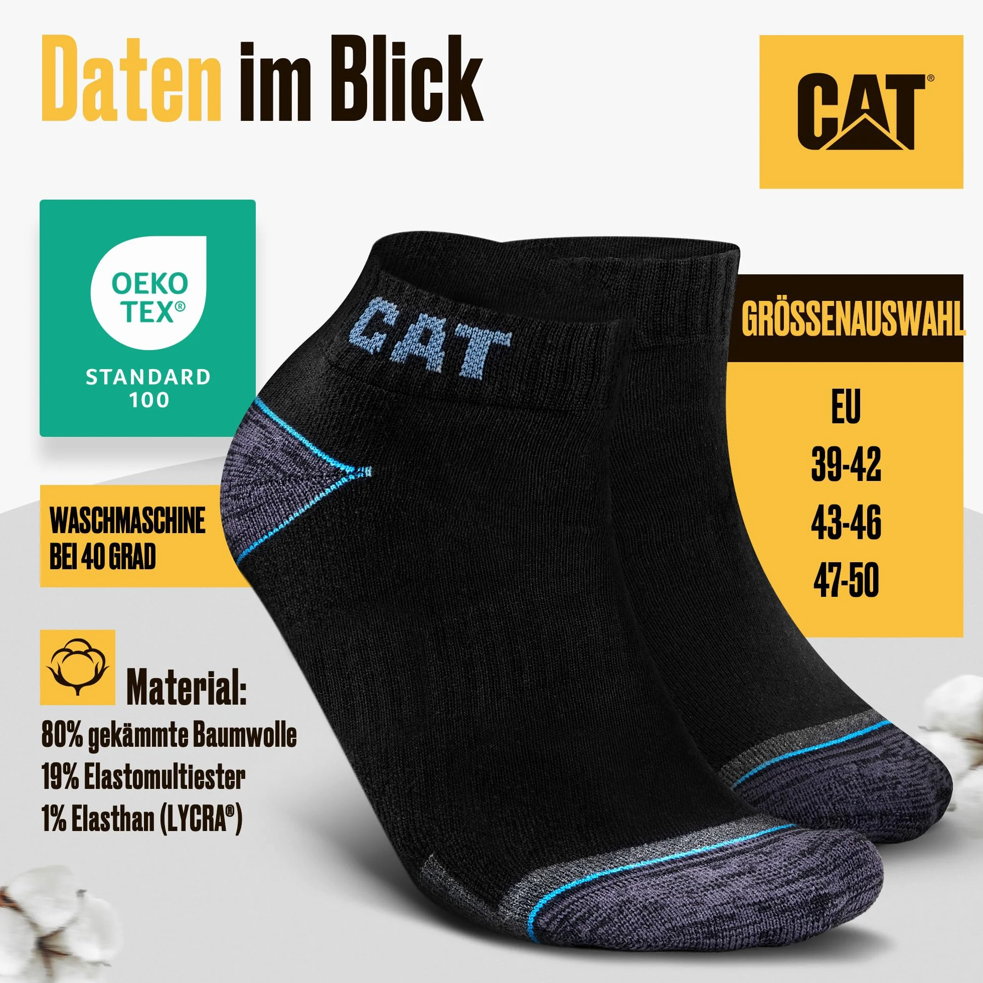 CAT CATERPILLAR POWER & COOL WORK SNEAKERS Skarpety robocze Sneakers, skarpety robocze, skarpety robocze, rozmiary 39-42, 43-46, 47-50