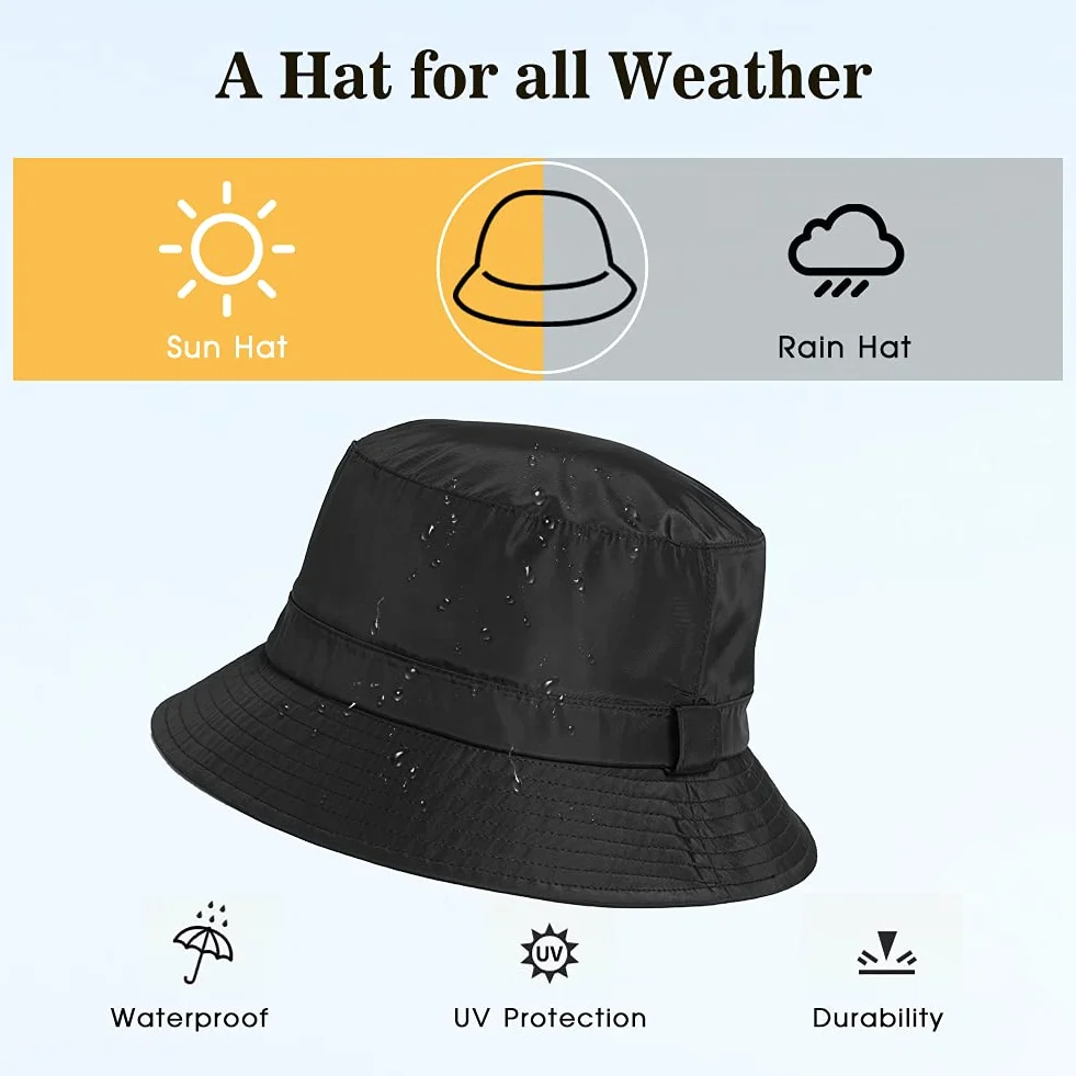 Comhats Wodoodporne kapelusze typu bucket dla kobiet czapka przeciwdeszczowa ochrona przed promieniowaniem UV kapelusz przeciwsłoneczny czapki outdoorowe