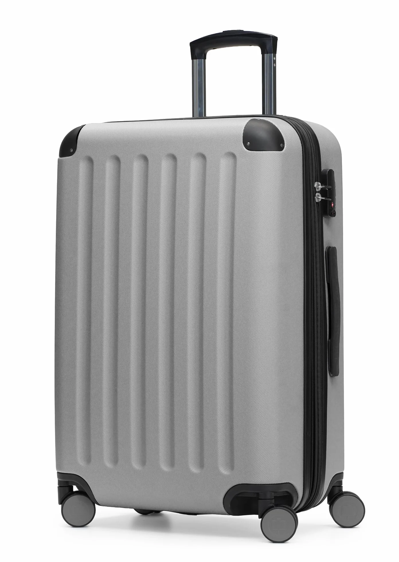 Hauptstadtkoffer Spree - średnia walizka twarda, TSA, 4 kółka, walizka, trolley, walizka na kółkach, walizka podróżna, poszerzana, 65 cm, 74 l, srebrny