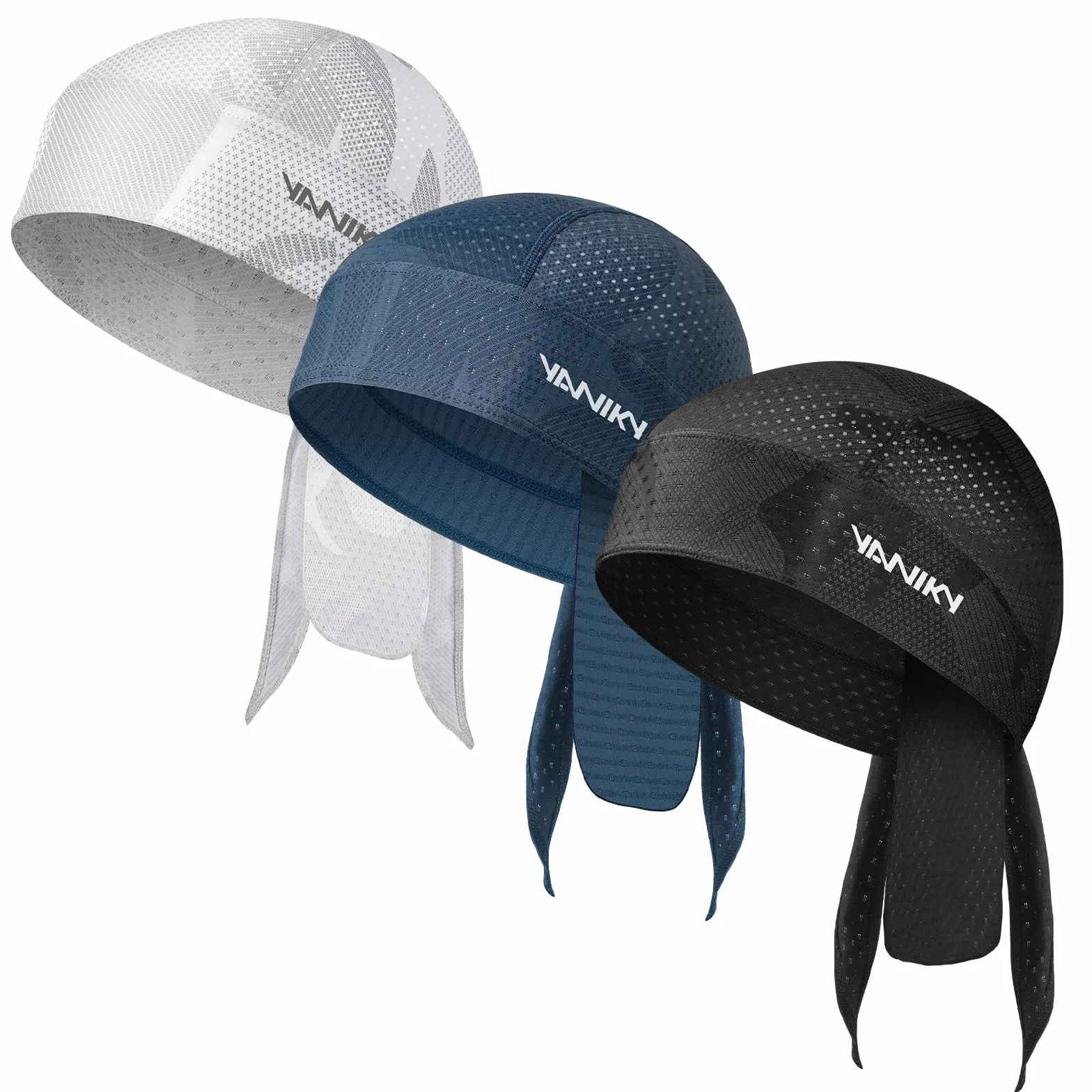 YANIKY Sportowa czapka bandana, ochrona przed promieniowaniem UV, oddychająca chusta na głowę, dla mężczyzn i kobiet, szybkoschnąca, Durag pod kaskiem, na lato, do uprawiania sportów na świeżym