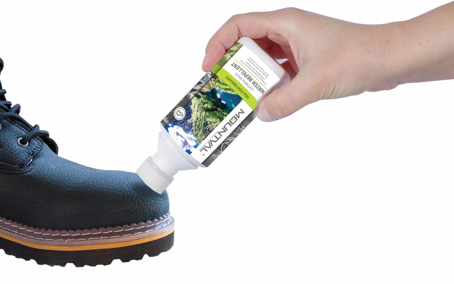 Mountval Water Repellent Leather & Soles - Wodoodporny Preparat Do Impregnacji Obuwia Trekkingowego, Do Skóry Naturalnej, Gładkiej i Licowej, Zakończony Poręcznym Aplikatorem