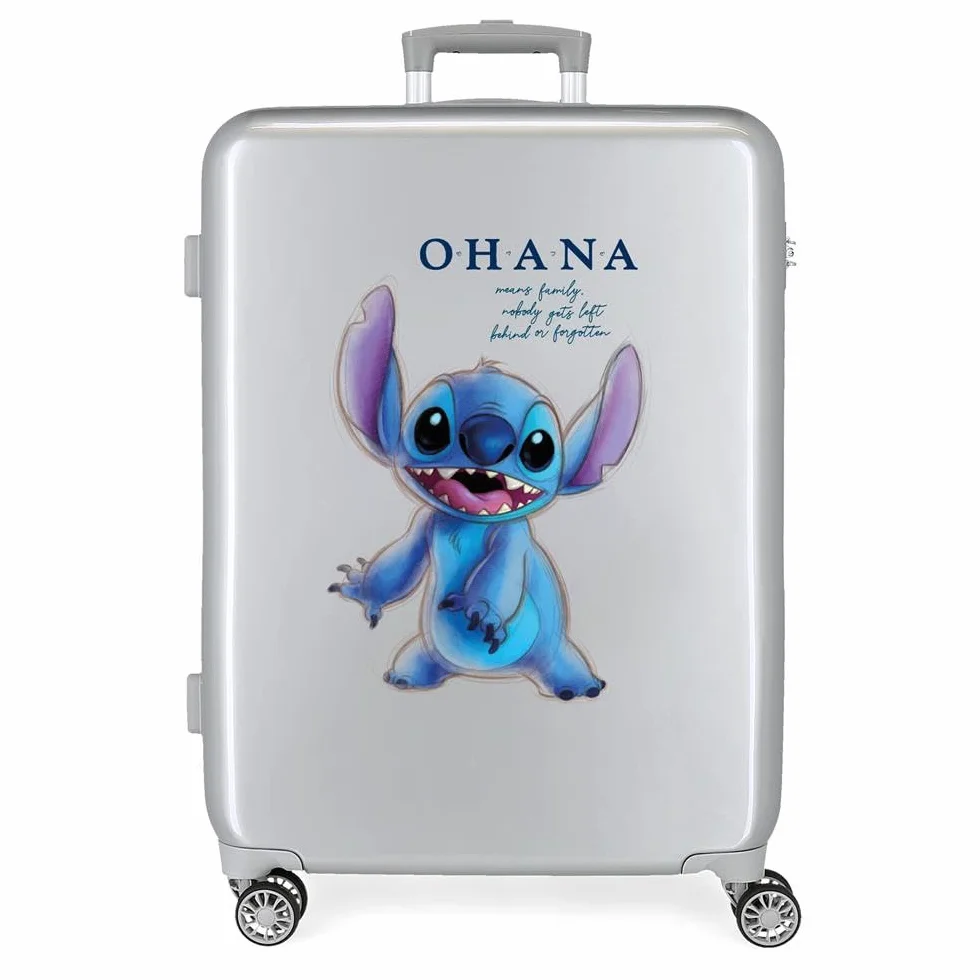 Disney Urocze Stitch Moods Twarda walizka kabinowa ABS Zamek szyfrowy 4 koła Podwójne koła Bagaż ręczny, 100 sztuk, Maleta mediana, średnia walizka