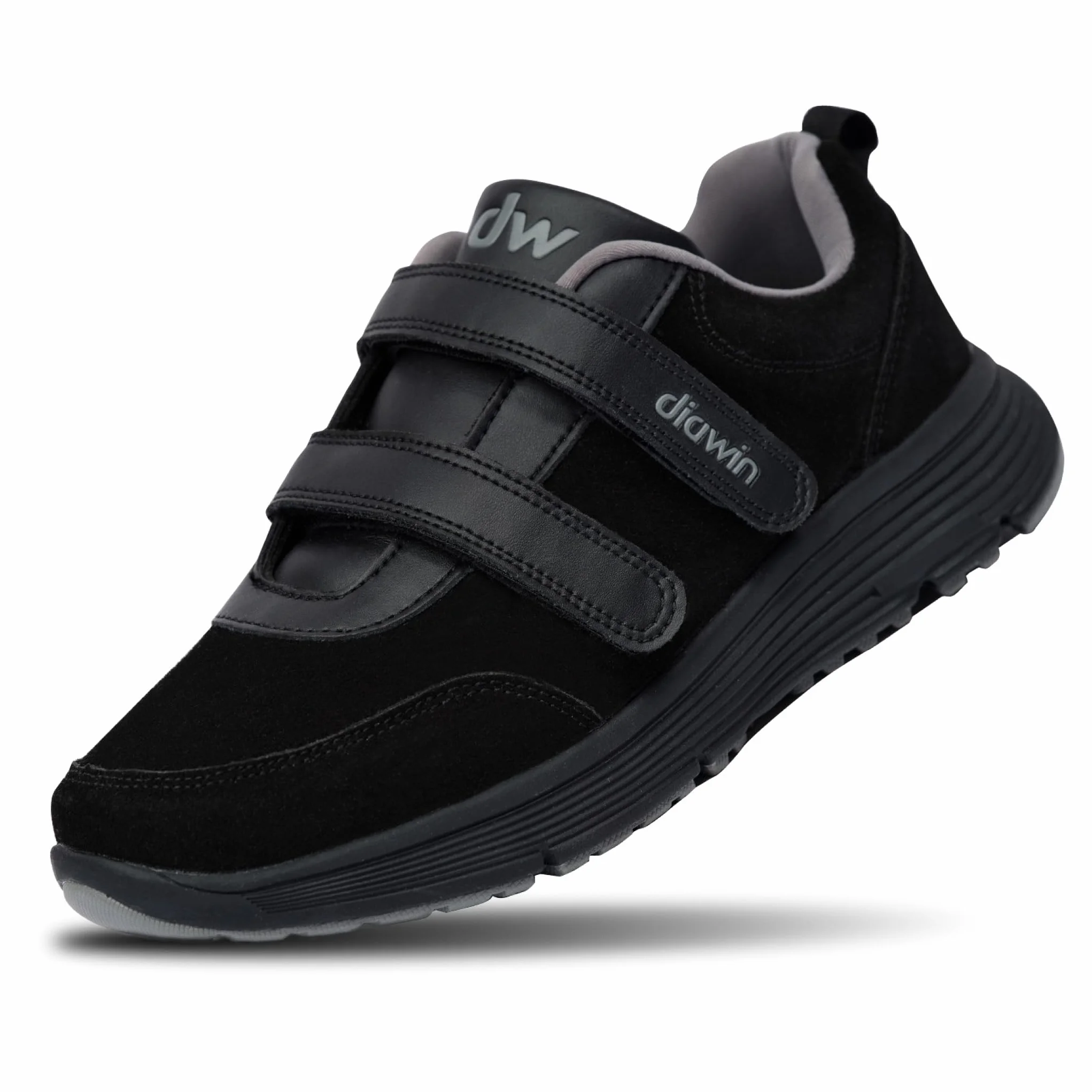 diawin Szerokie buty dla mężczyzn i kobiet – buty do chodzenia o dużej głębokości z szerokim pudełkiem na palce dla opuchniętych stóp, haluksów, zapalenia stawów i cukrzyków, trwała skóra naturalna
