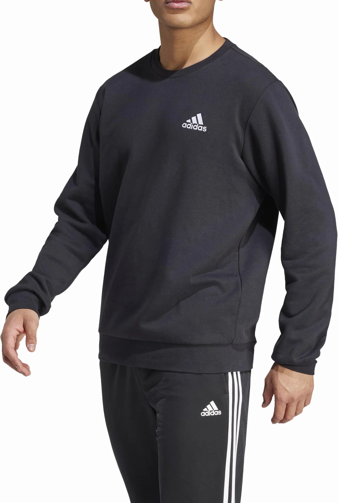 adidas Mężczyźni FEELCOZY ESSENTIALS FLEECE SWEATSHIRT, Black/White, L