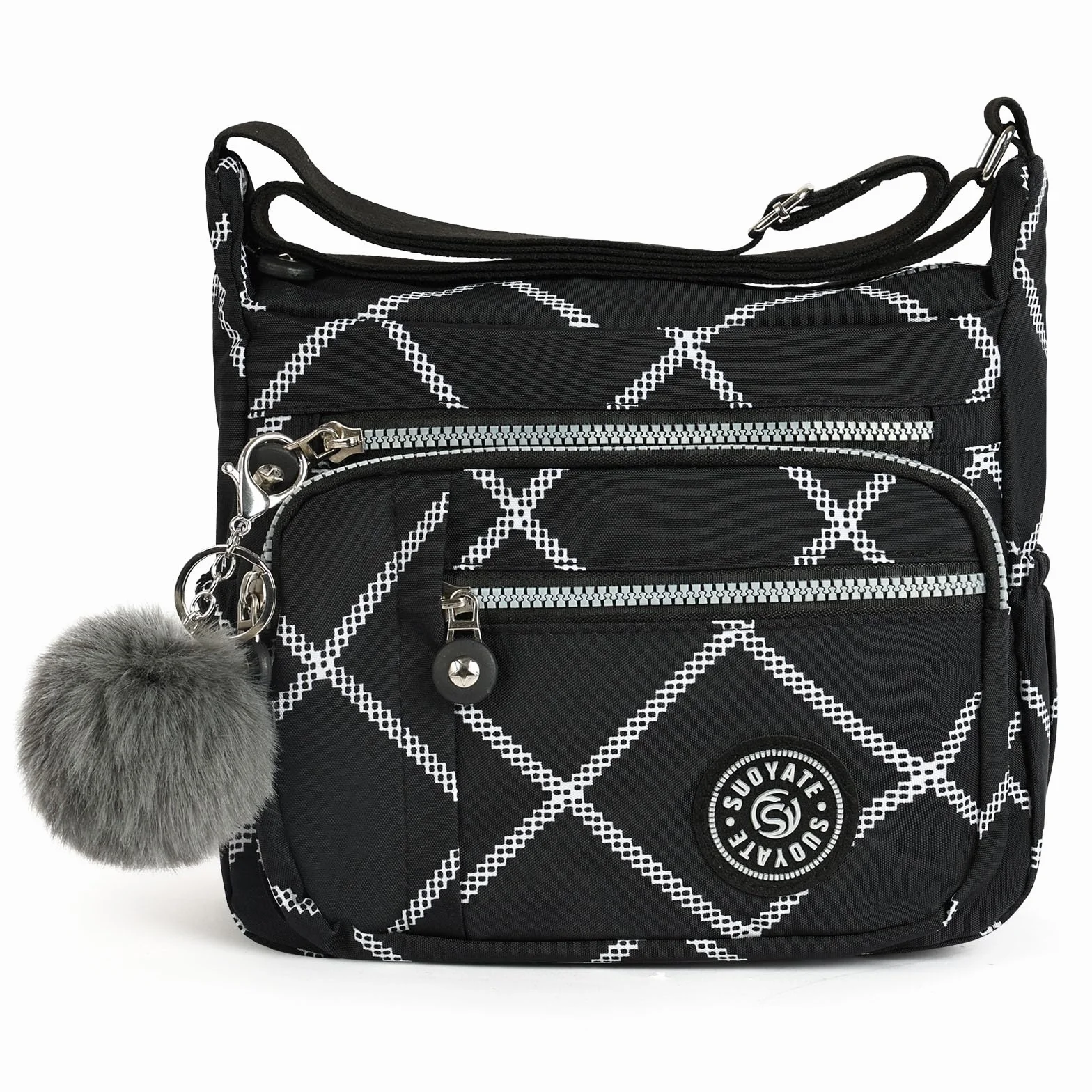 Aucuu Damska torba crossbody z wieloma kieszeniami, wielofunkcyjna torba crossbody, nylonowa lekka i wodoodporna, torba podróżna z regulowanym paskiem na ramię, na zakupy, wędrówki, do codziennego