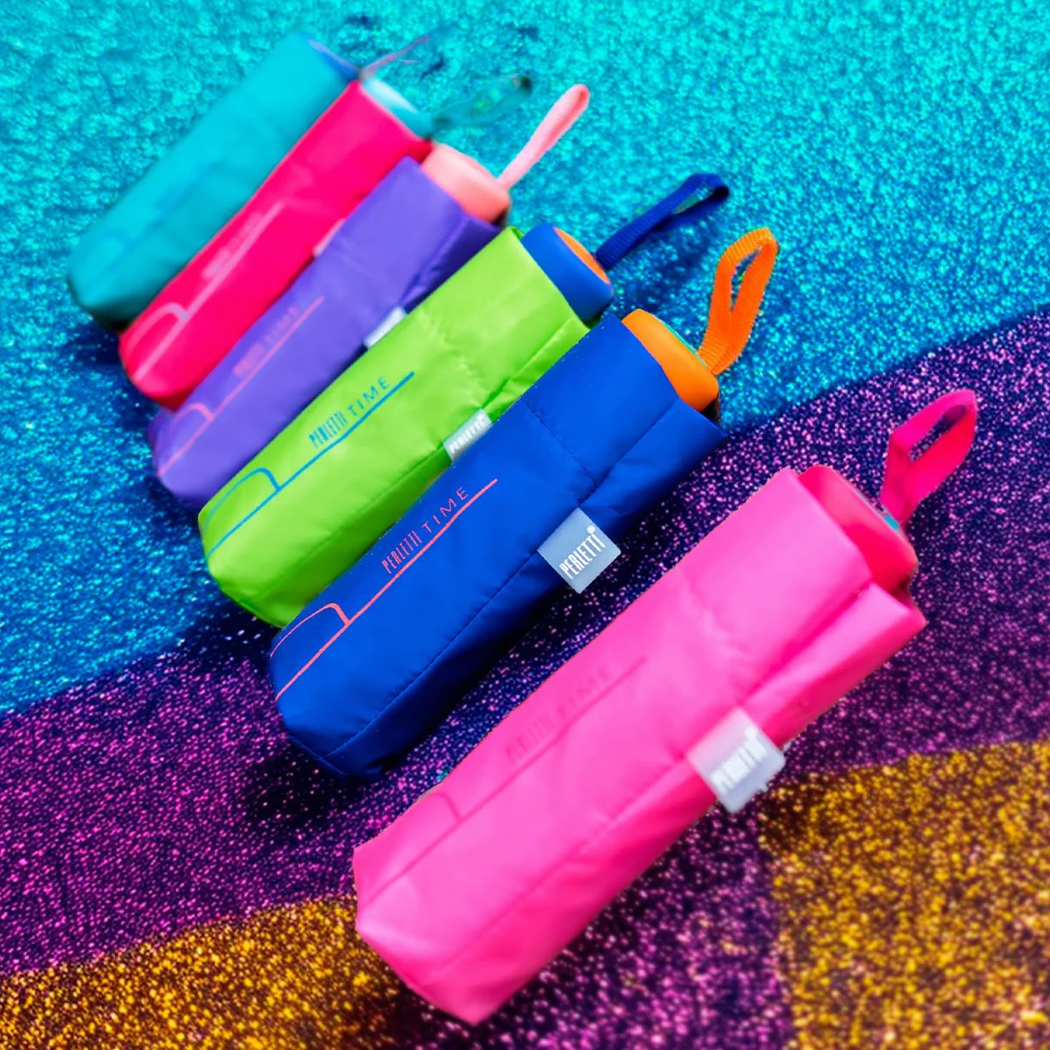 Parasolka Damska Rozkładana Manualnie Mała - Ultra Mini Parasol Lekki Kieszonkowy Okrągły Wiatroodporny - Parasolka Idealna Podczas Podróży - Średnica 90 cm - Perletti