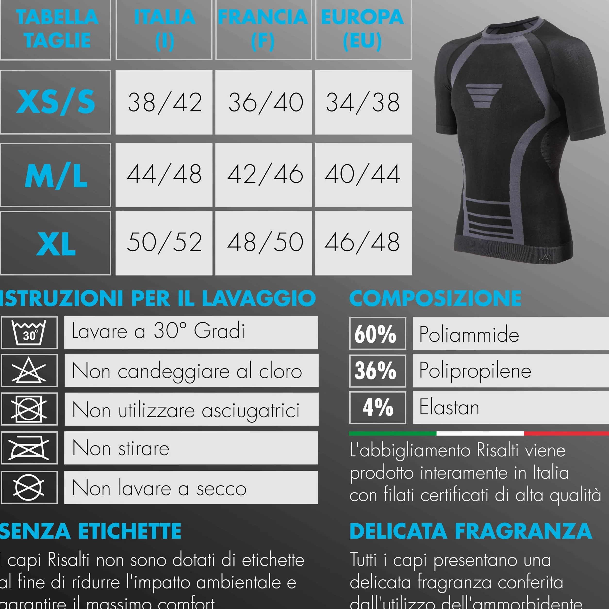 Risalti MęSka I Damska Koszulka Termoaktywna Extreme Unisex - OddychająCa Bielizna Termoaktywna Z KróTkim RęKawem, Bezszwowa Techniczna Odzież Zimowa - Made In Italy