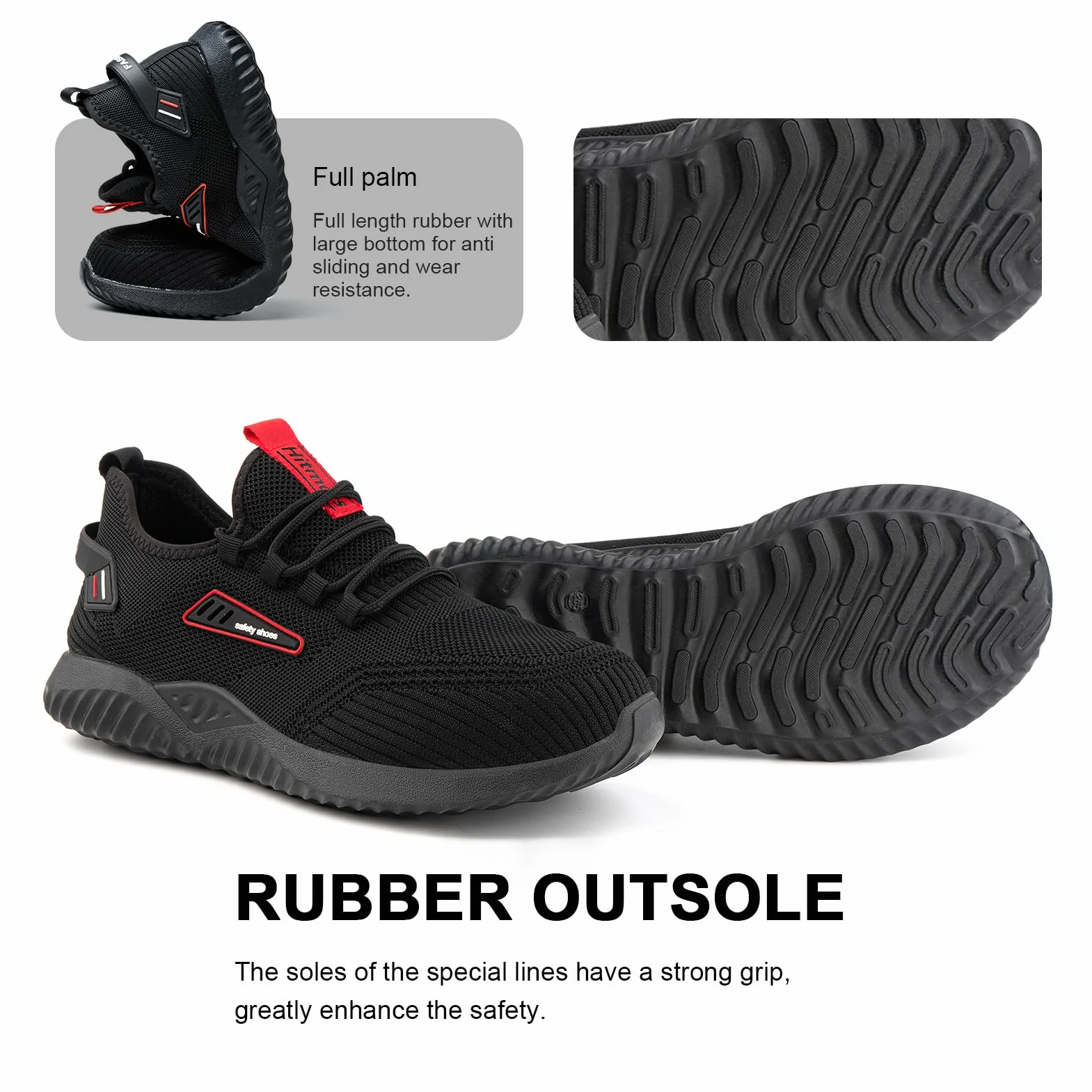 Hitmars Buty ochronne, męskie, robocze, damskie, stalowe noski, buty do gotowania, wygodne, sportowe, do kuchni, antypoślizgowe, do pracy, czarne, EU36-48