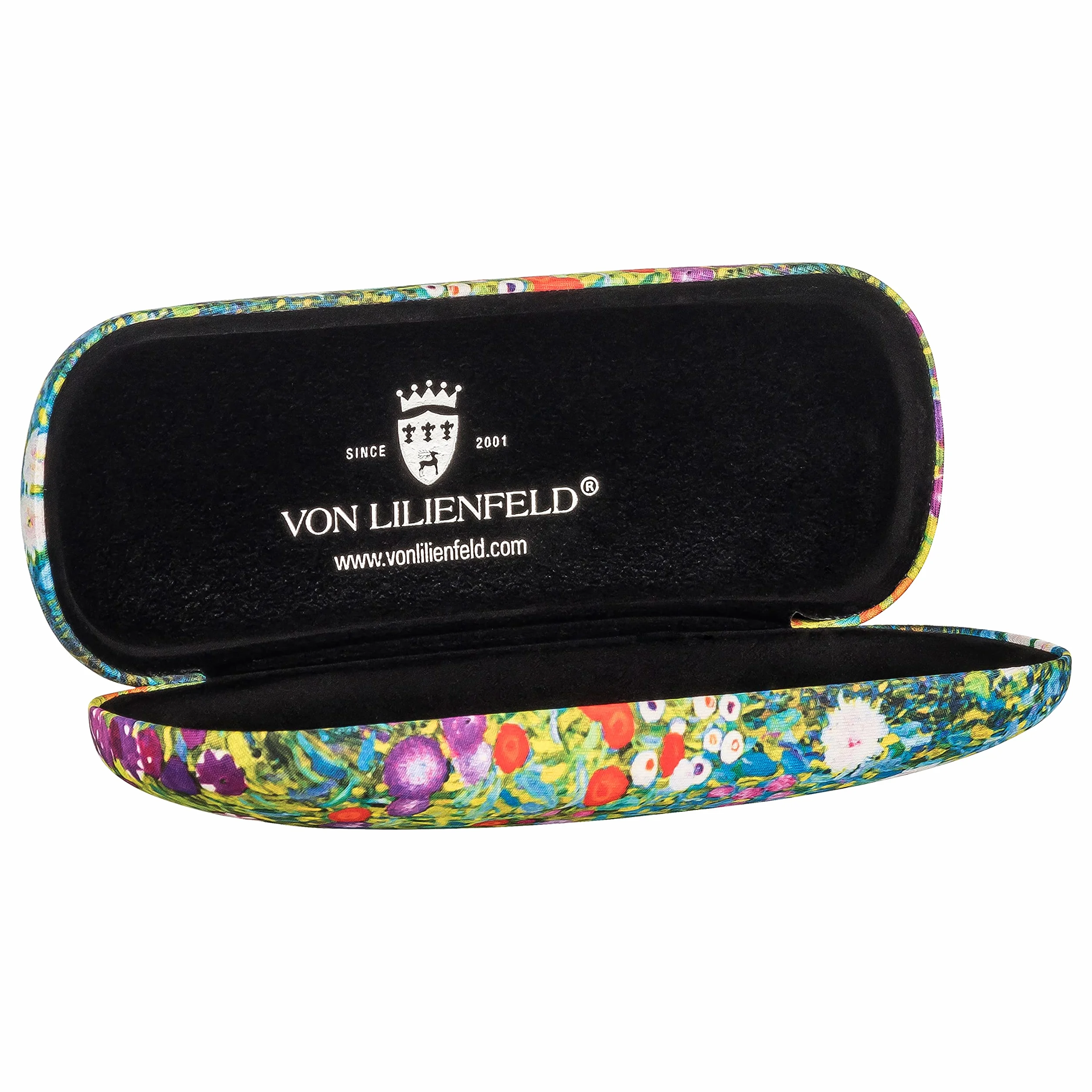 VON LILIENFELD futerał na okulary maki okulary mikrofibra ściereczka do czyszczenia okularów pudełko na okulary solidny futerał pokryty materiałem