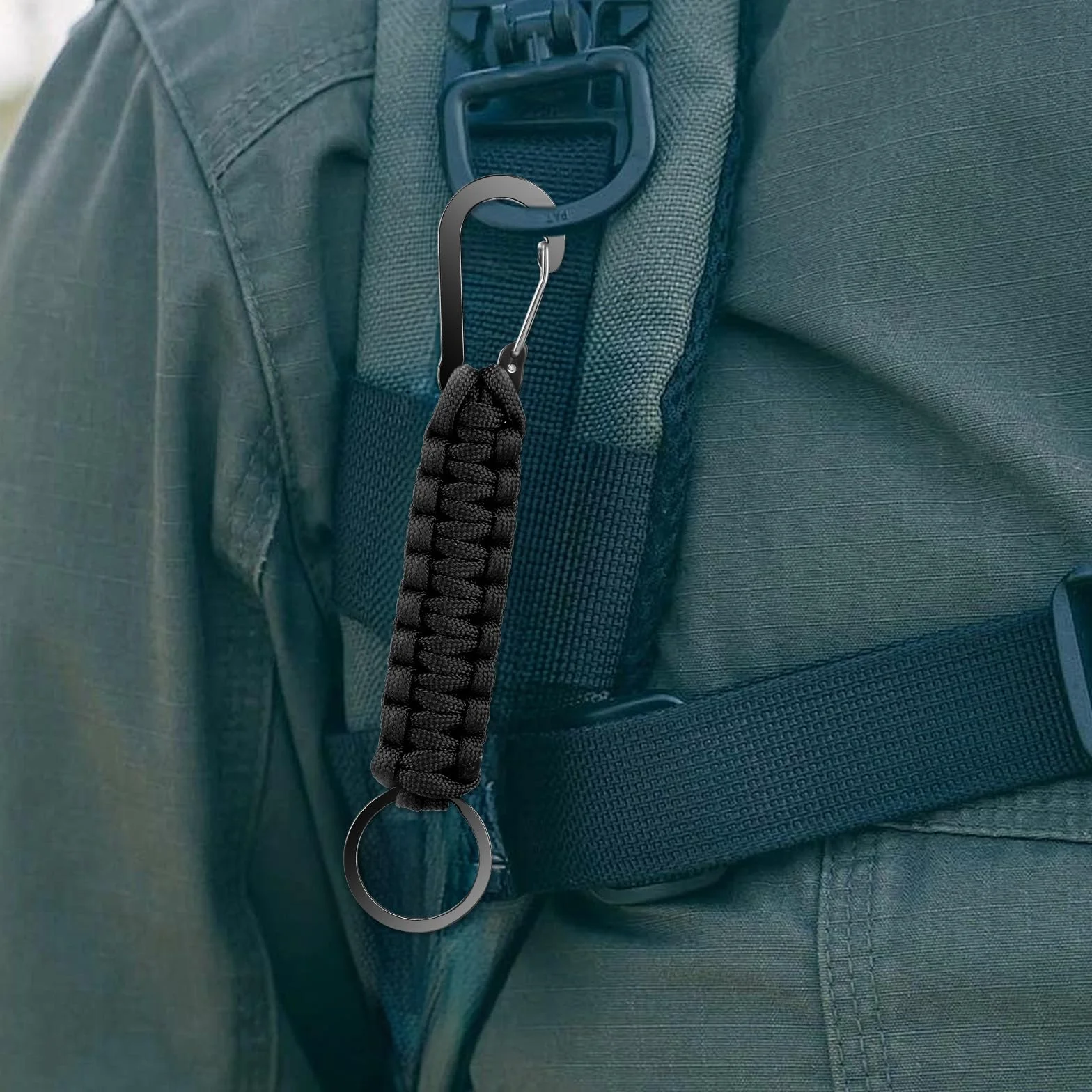 Mabor 2szt. Brelok z linkami paracord dla mężczyzn i kobiet, pleciony brelok z klipem, wytrzymały brelok z karabińczykiem, smycz do plecaka