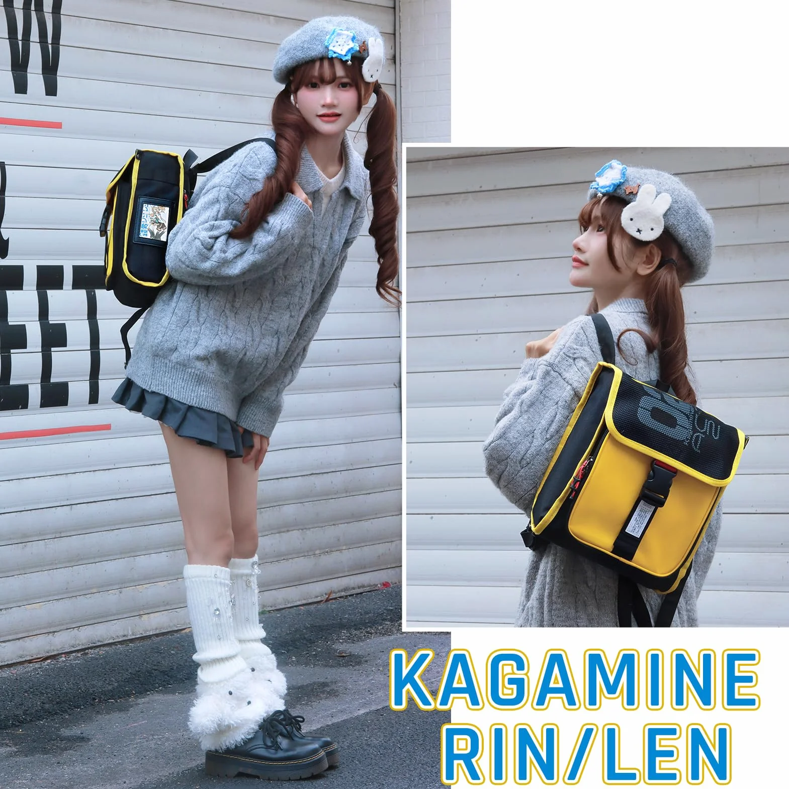 FIREFIRST x Hatsune Miku & Kagamine Rin/Len 2WAY Square Type Rucksack Plecaki Codzienne