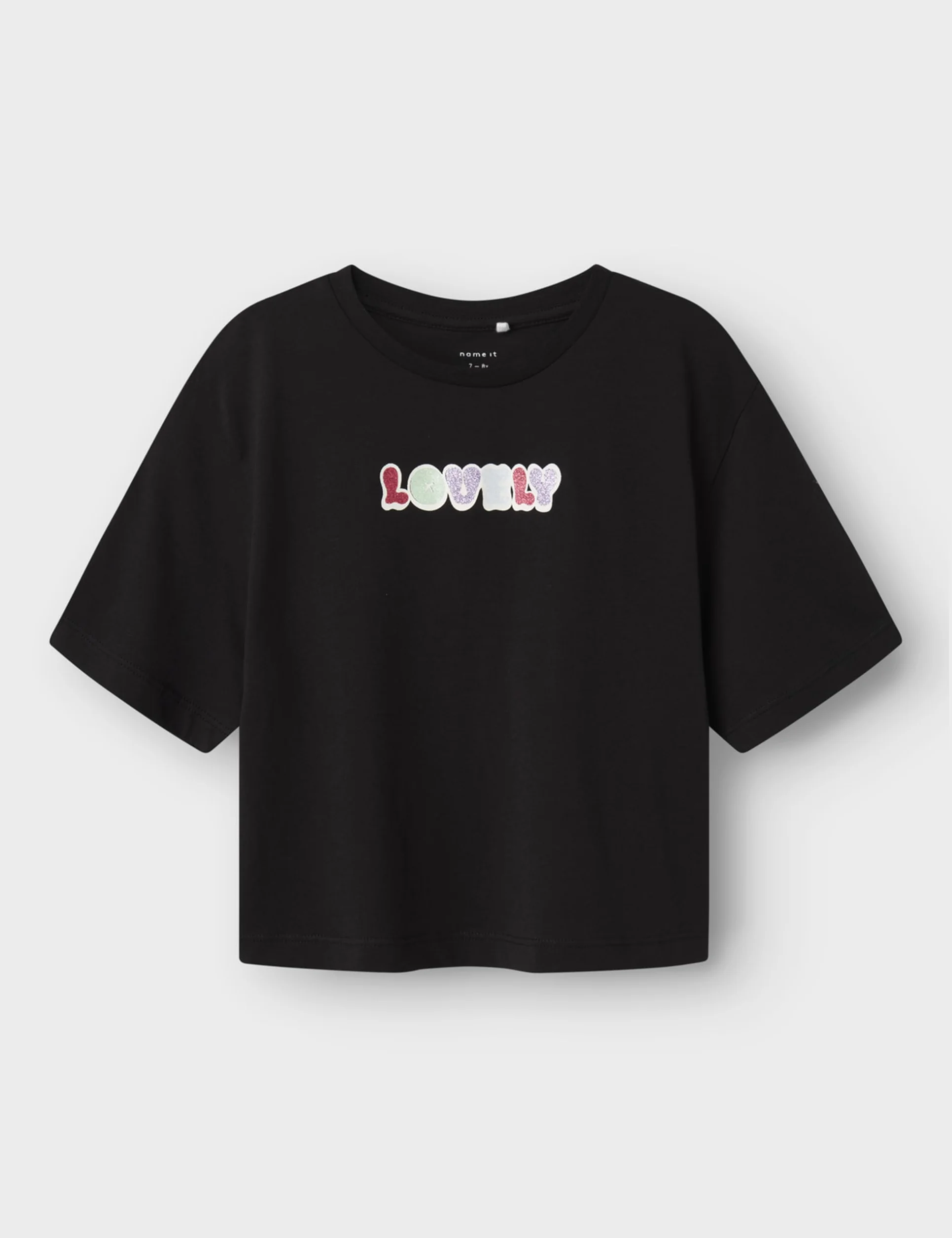 NAME IT Dziewczęca Nkfkove Ss Nreg Short Top Ps, czarny, 134-140