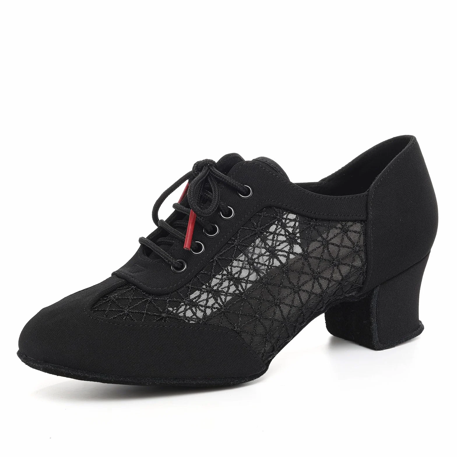 Buty do Tańca Latynoskiego Salsa dla Kobiet Zamknięty Palec Sznurowane Damskie Buty do Tańca Towarzyskiego Treningowego