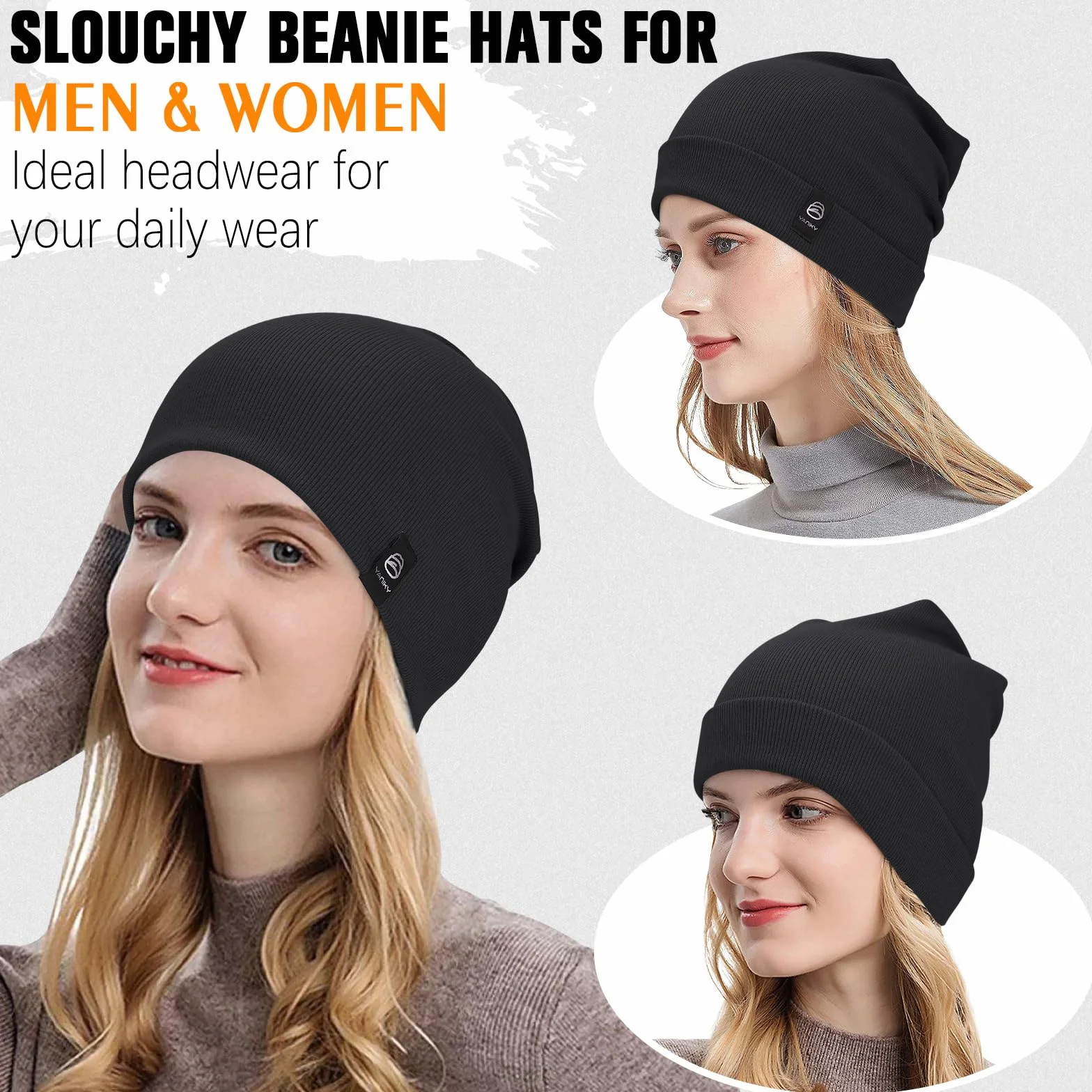 YANIKY Czapka damska, lekka czapka beanie, męska, miękka, wygodna, cienka czapka uniseks Slouch Beanie, Longbeanie, na wszystkie pory roku