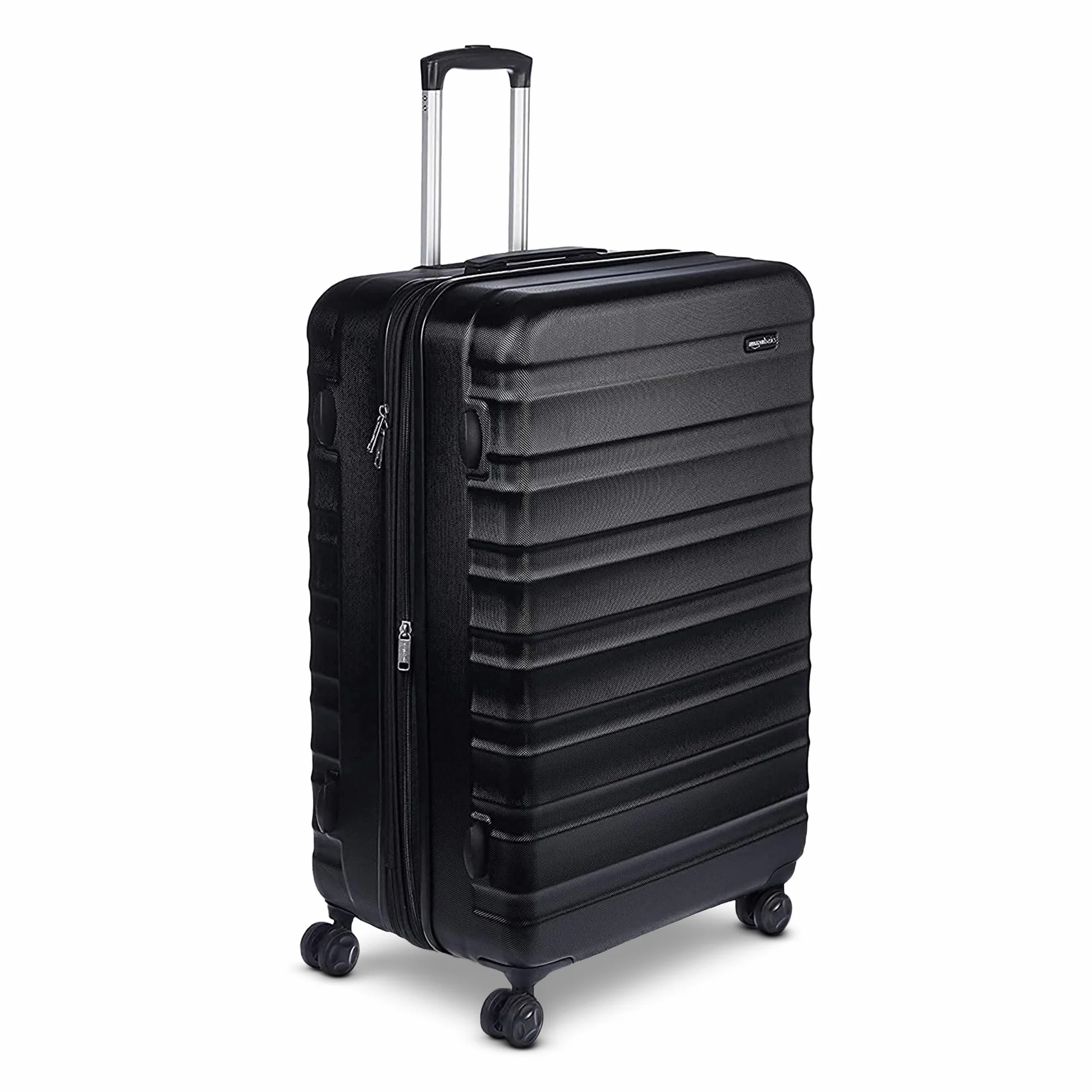 Amazon Basics Duża Walizka Twarda - Rozszerzalny Bagaż Podróżny ABS z 4 Podwójnymi Kółkami Obrotowymi - Odporna na Zarysowania i Lekka - 78 x 52,6 x 32cm - Czarny