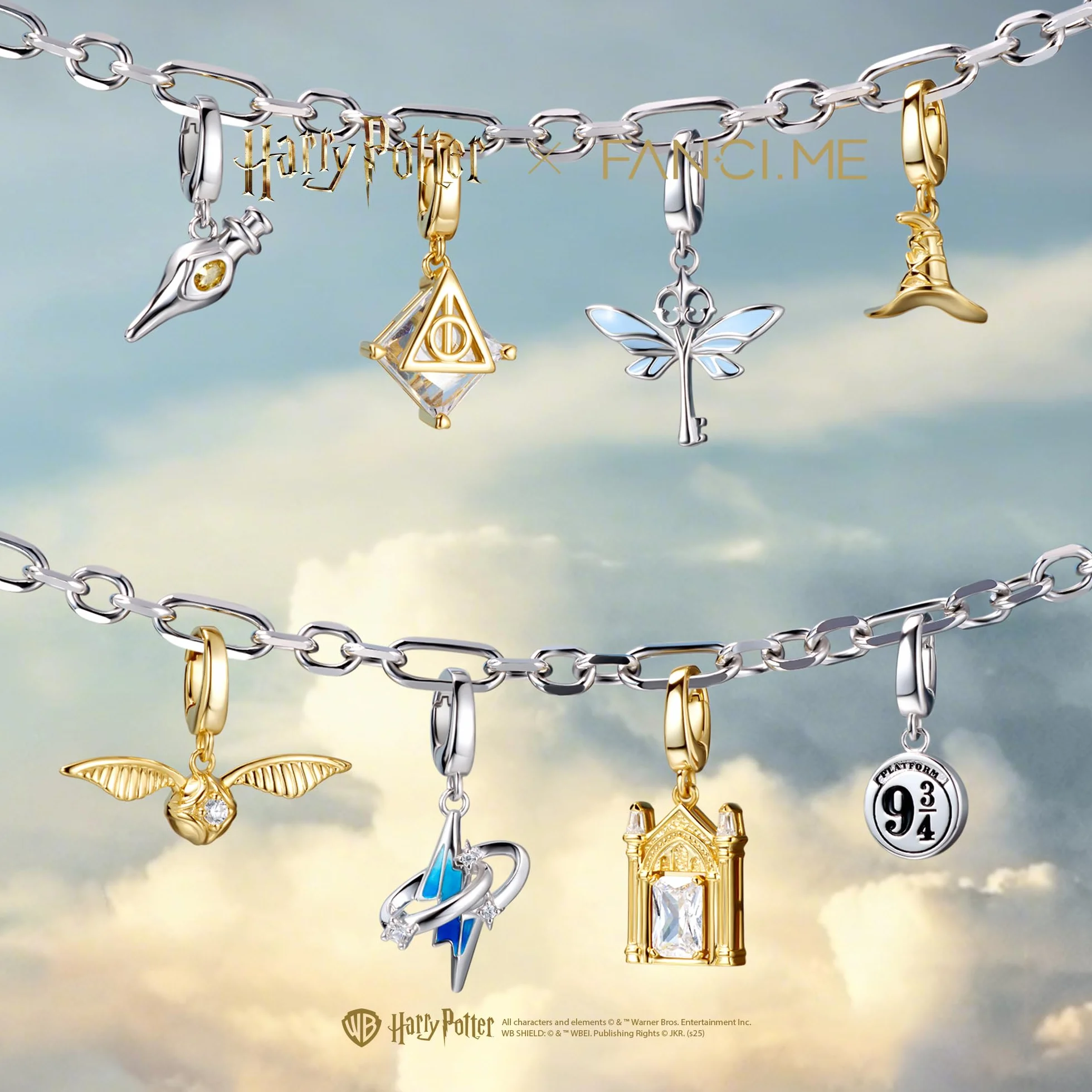 FANCIME X Harry Potter Collaboration – Hogwart Charms, srebro wysokiej próby, biżuteria dla kobiet i dziewcząt