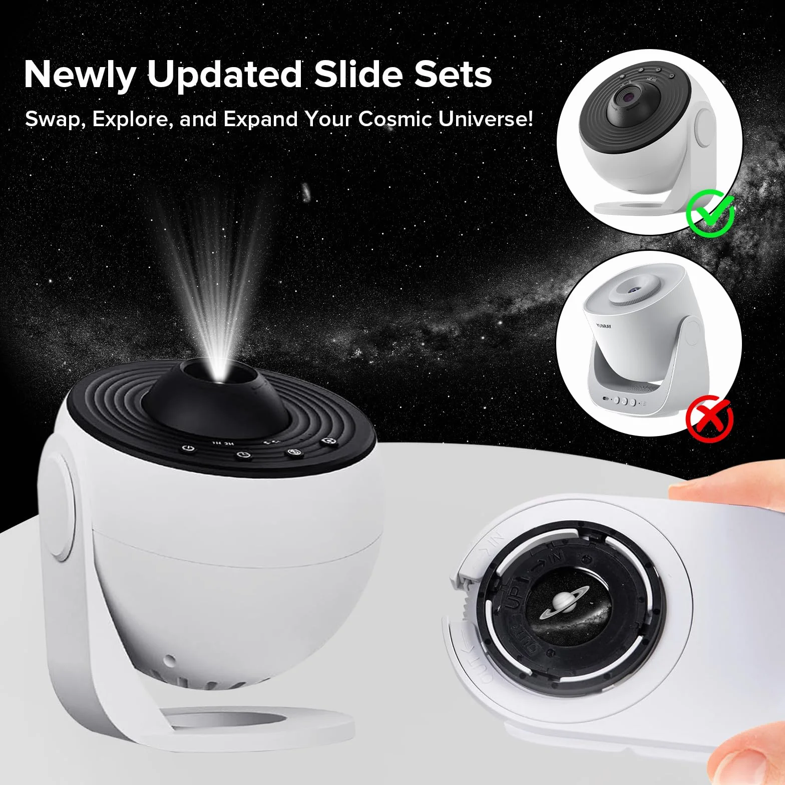 YUNRAY Galaxy Projector Disc – Ultra HD Projector Slide, Compatible with YUNRAY Galaxy Projector Pro and Model SKE-TKQ01 & BL-DQY02 (Pro Version) Projectors – 6 Disc Set