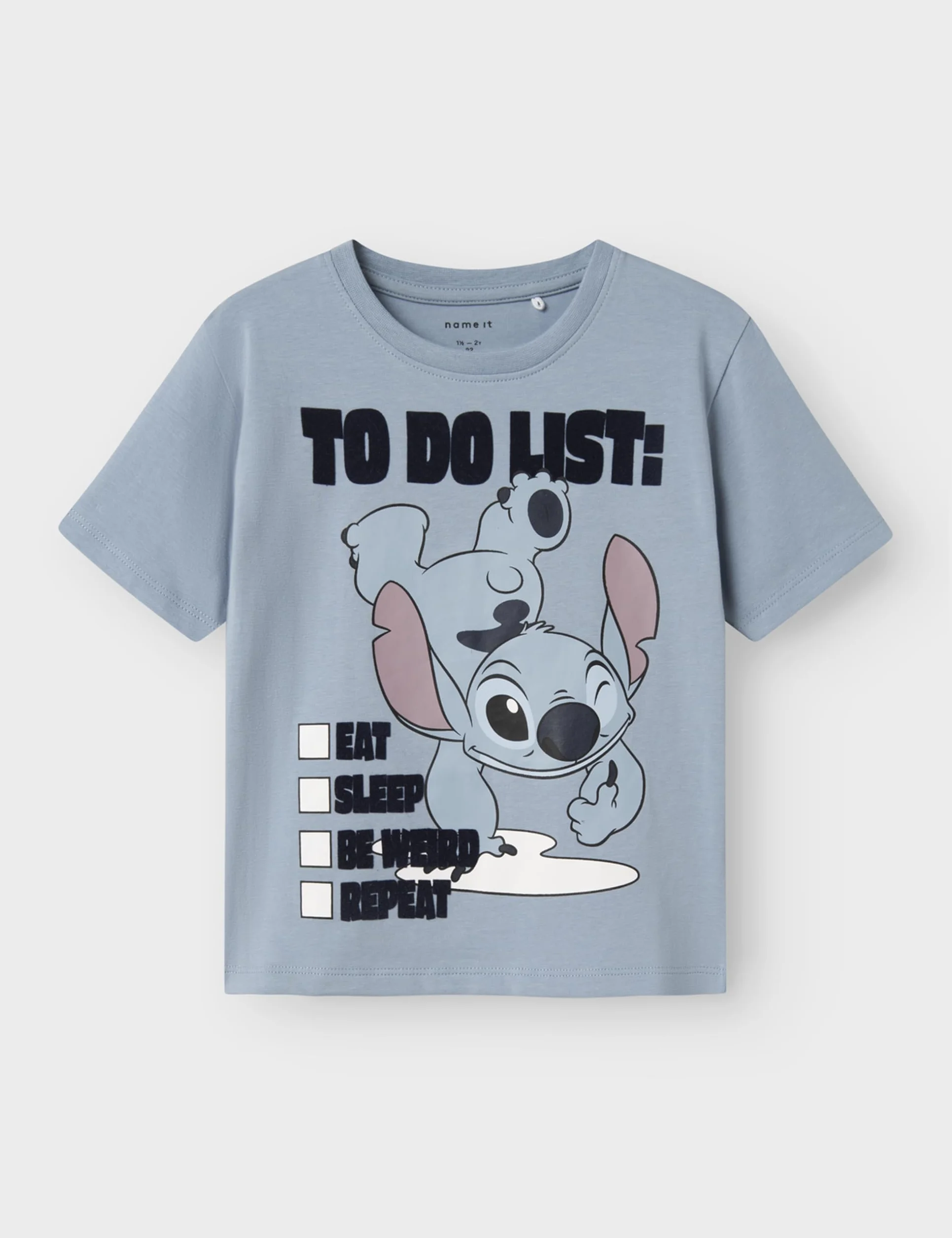 NAME IT Nmmjudd Stitch Nreg Ss Top Wdi dla chłopców, Dusty Blue, 98