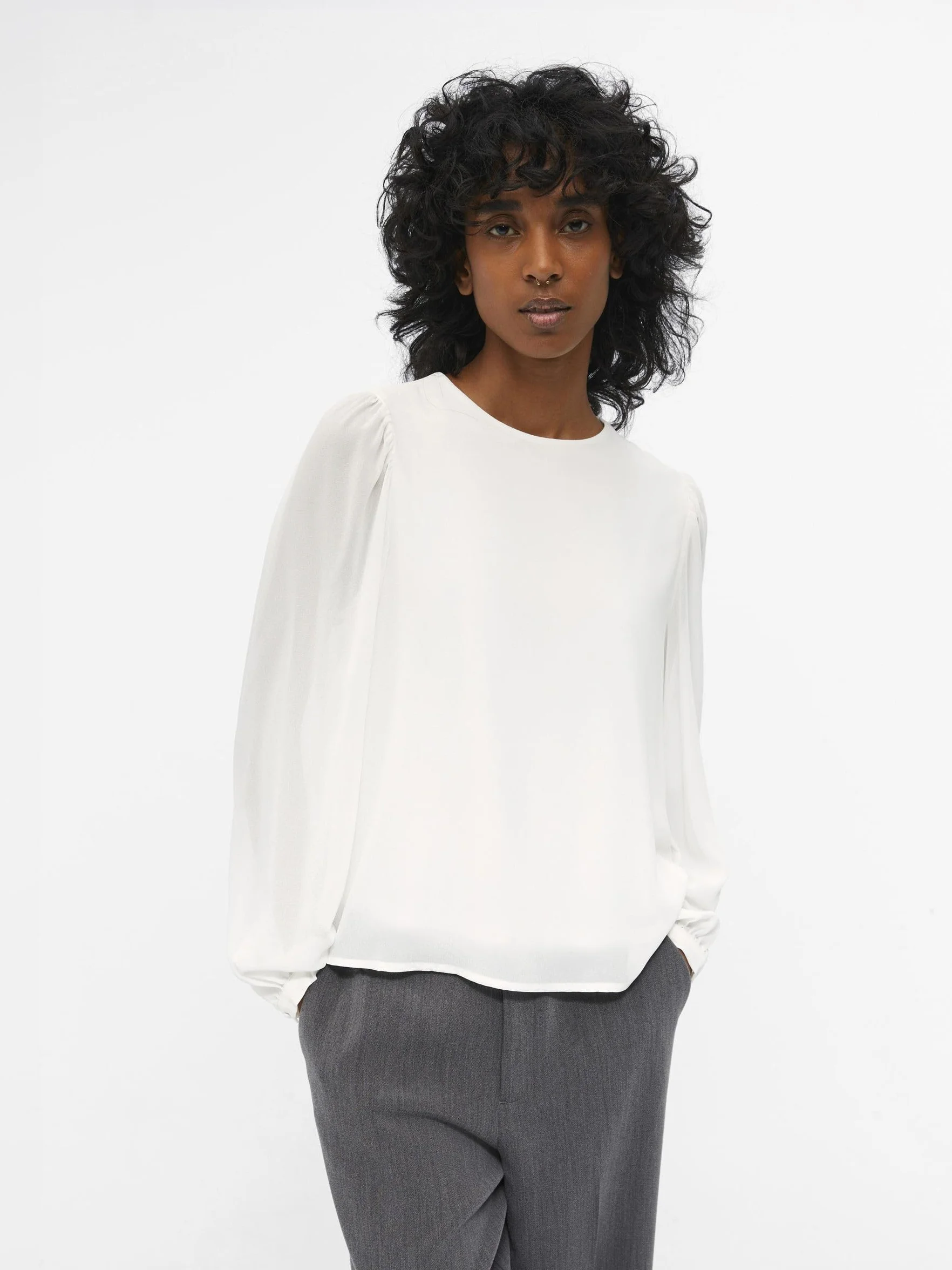 Object Bluzka Kobiety OBJMILA L/S TOP NOOS