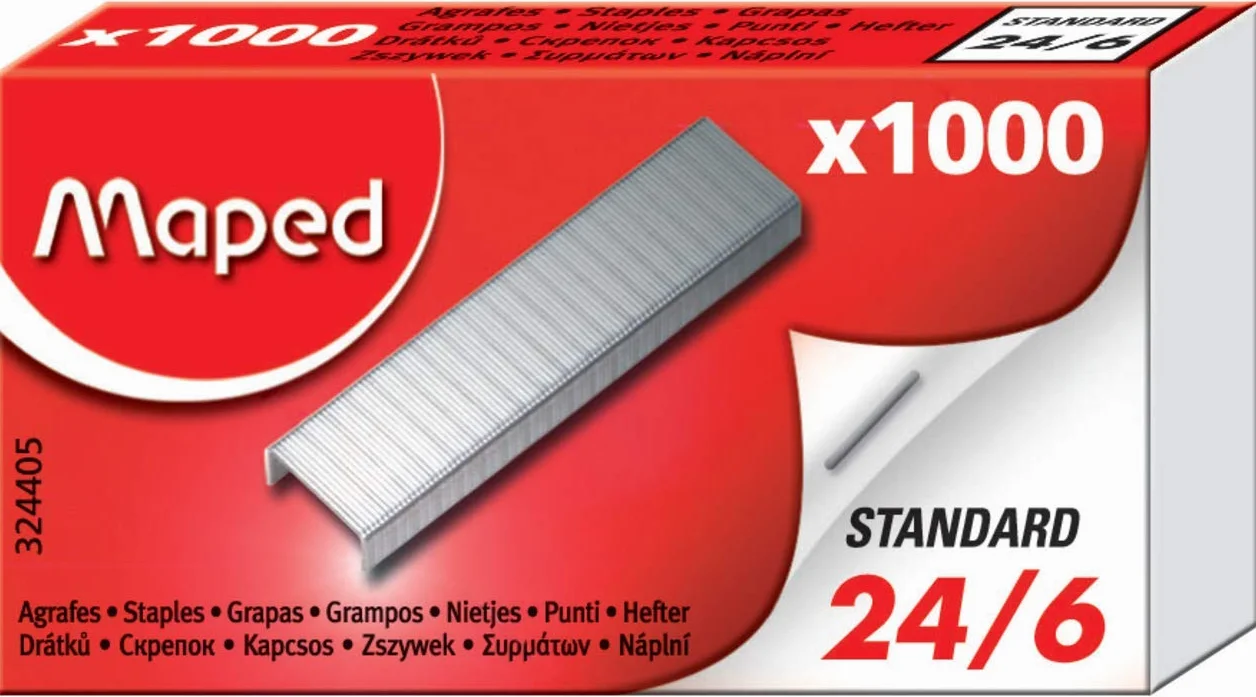 Maped 324405 Zszywki 24/6, ocynkowane, małe opakowanie