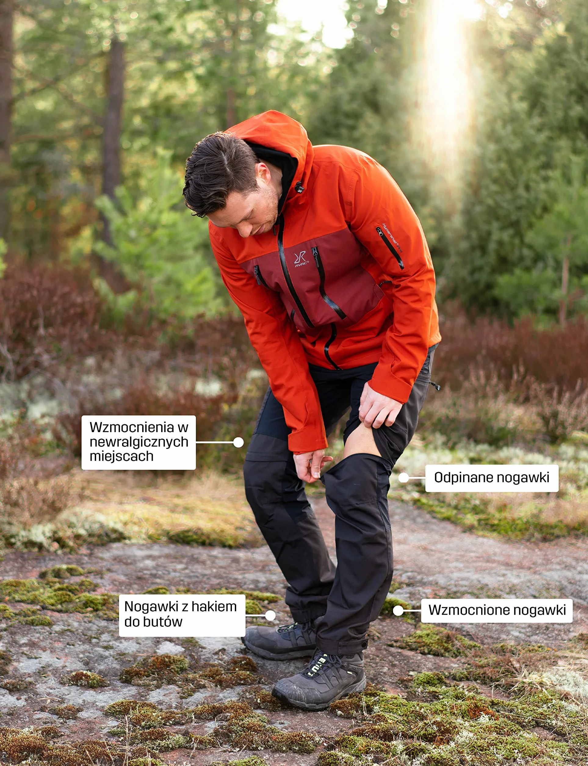 RevolutionRace RVRC GP Pro Zip-Off Pants Męskie, Solidne, oddychające, dające się zamienić w szorty spodnie do wszelkich aktywności na świeżym powietrzu