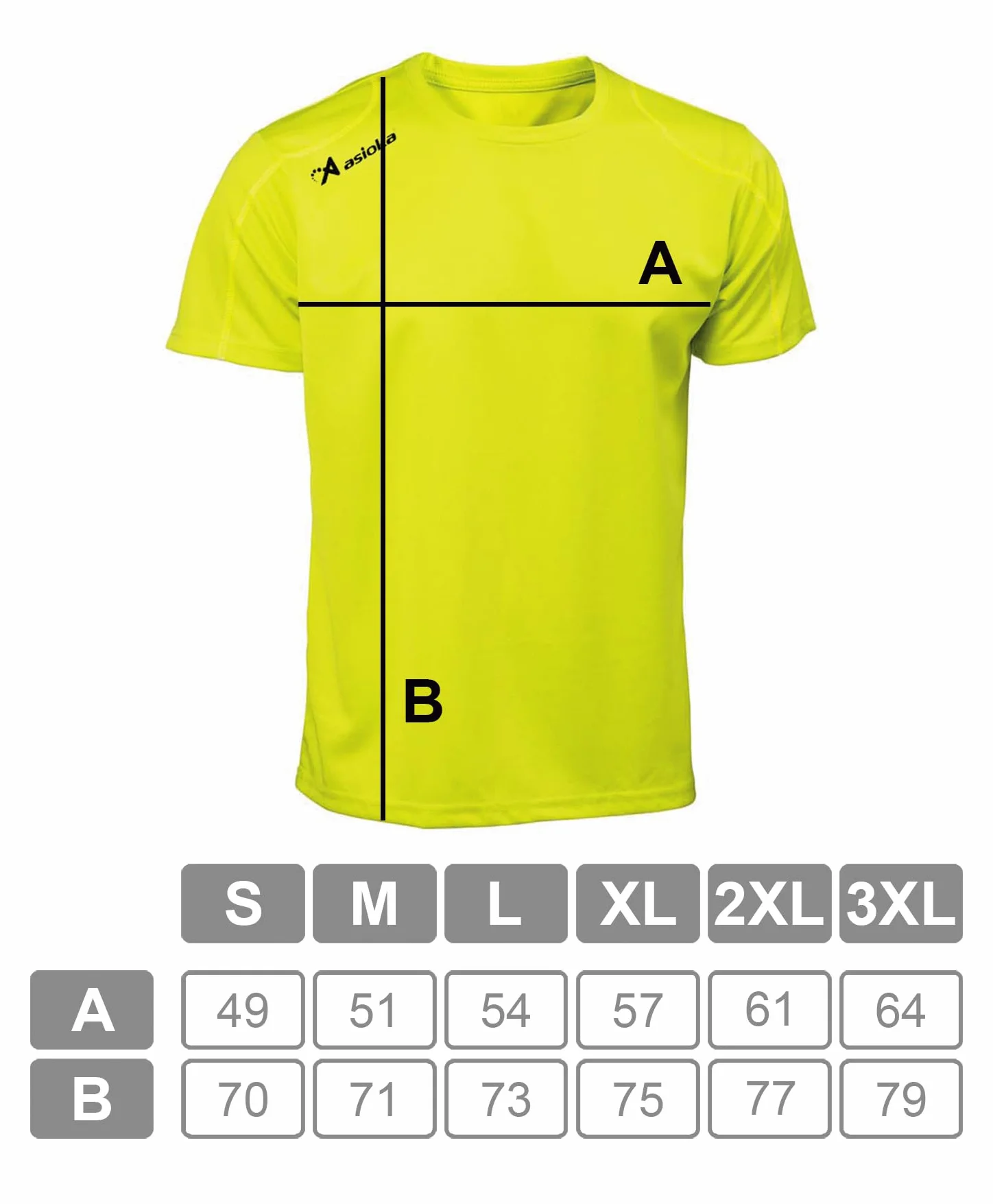 Asioka Uniseks 75/09 T-Shirt, Żółty, L
