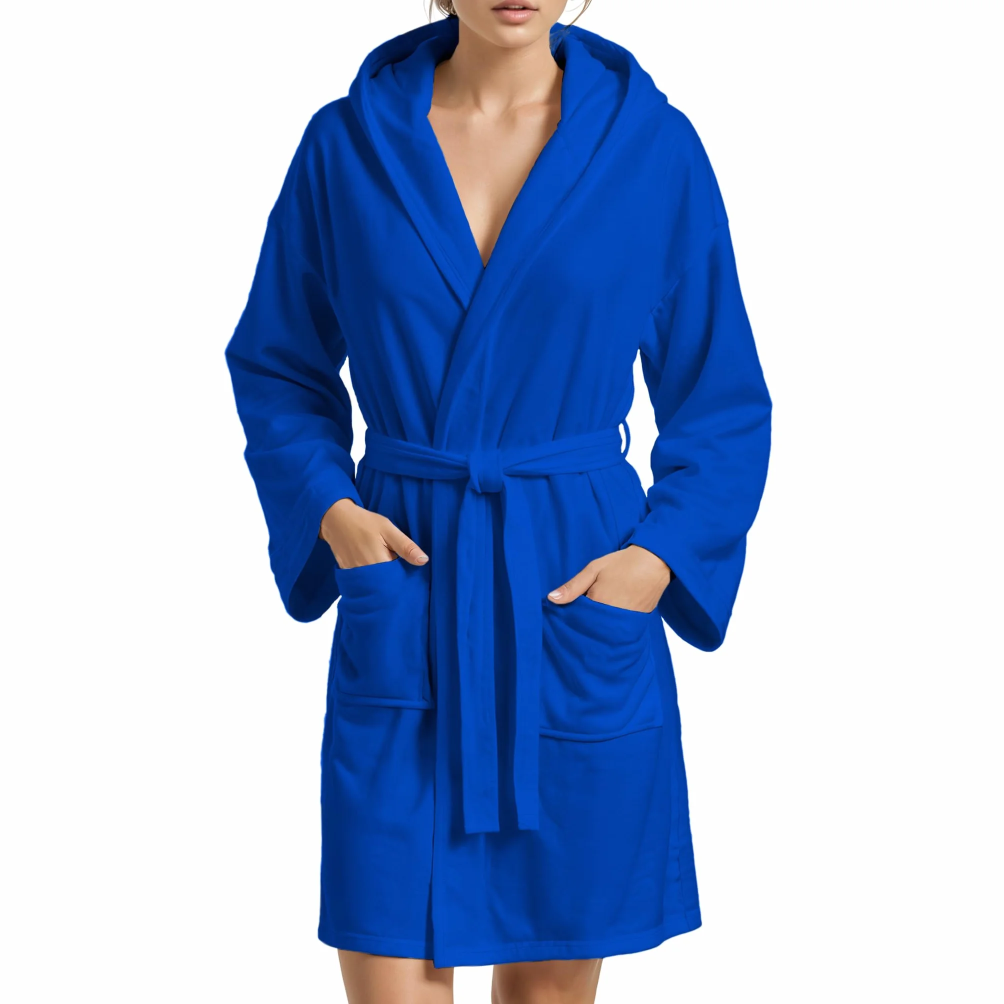 PETTI Artigiani Italiani - Szlafrok z mikrofibry, szlafrok męski, szlafrok kąpielowy z mikrofibry, szlafrok damski, niebieski (Electric Blue), XXL, 100% mikrofibra