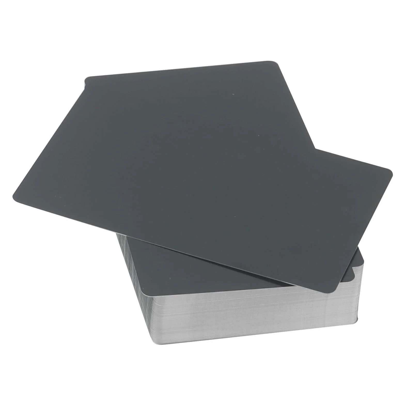 100 sztuk pustych wizytówek, 86 x 54 x 0,21 mm, aluminiowe półfabrykaty, metalowe, czarne, aluminiowe karty do pisania laserowego