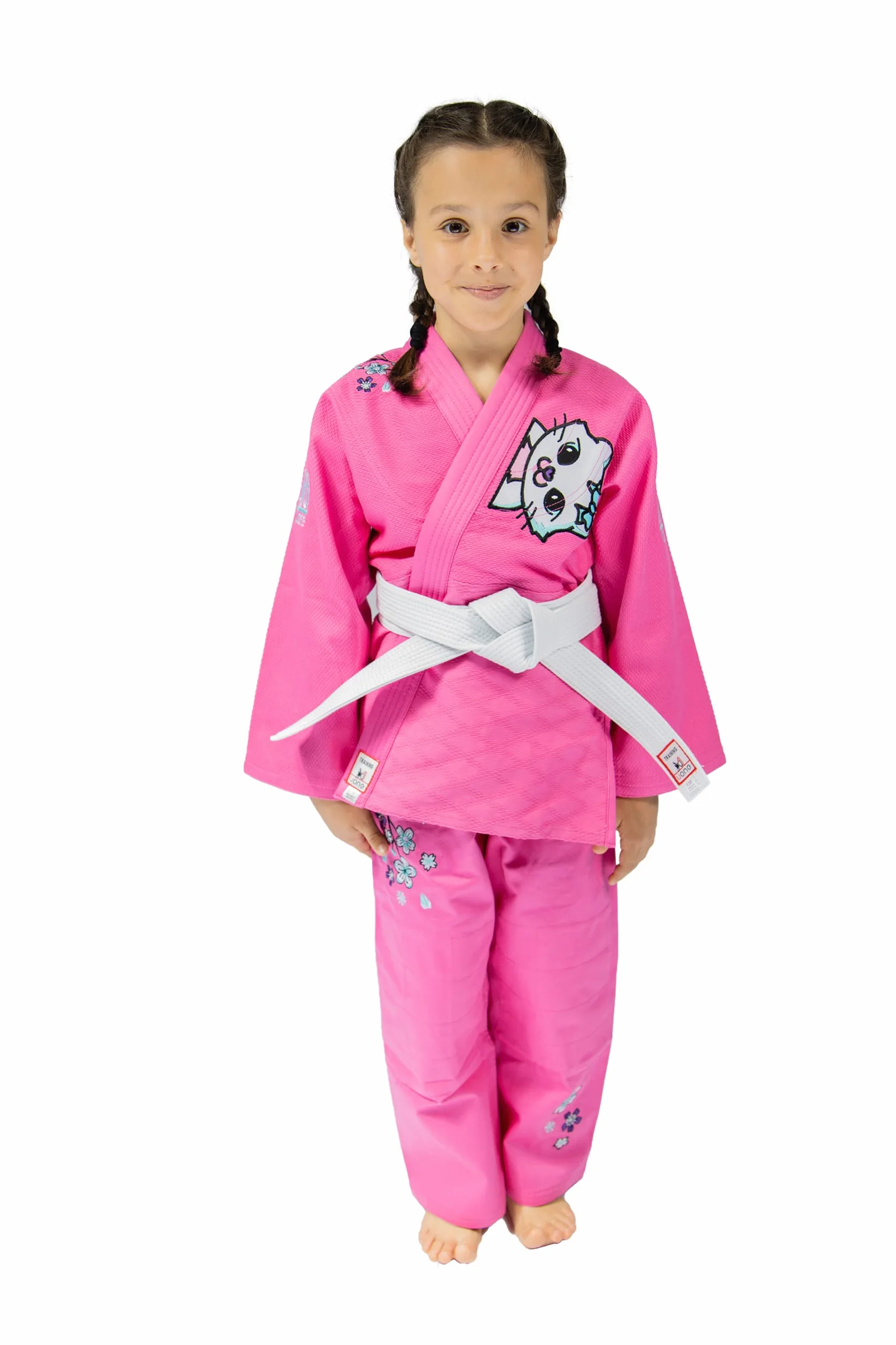 Judoga | Kimono | Strój do judo dla dziewczynki (różowy, 130)