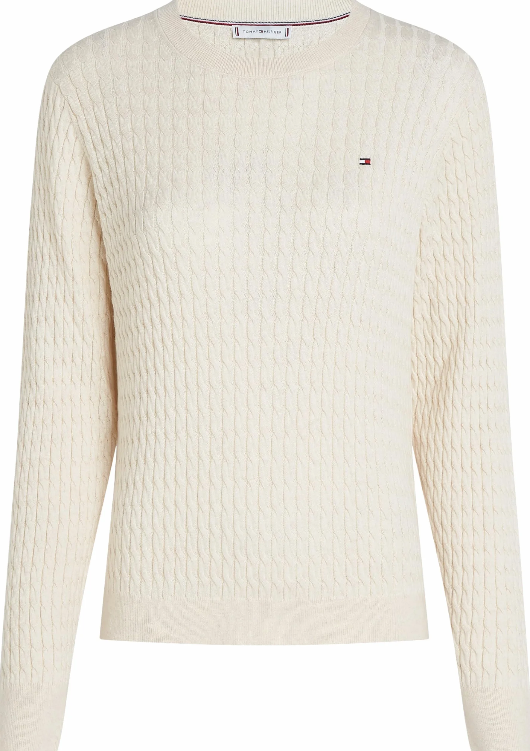 Tommy Hilfiger Damski sweter z cienkiej dzianiny, Beżowy (płatek kości słoniowej wrzosowej), XXS